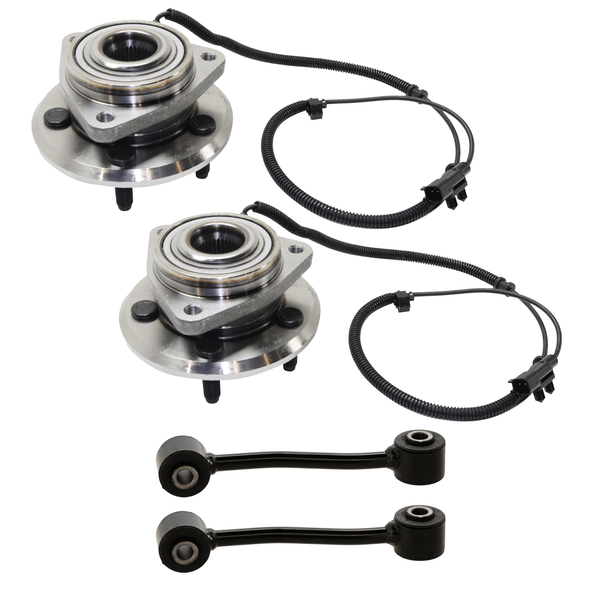 AM LIBERTY 08-12 HUB ASSEMBLY 4 pc kit with Sway Bar Link SKU KIT 081324 C1530 OEM 52109947AF 52125295AC