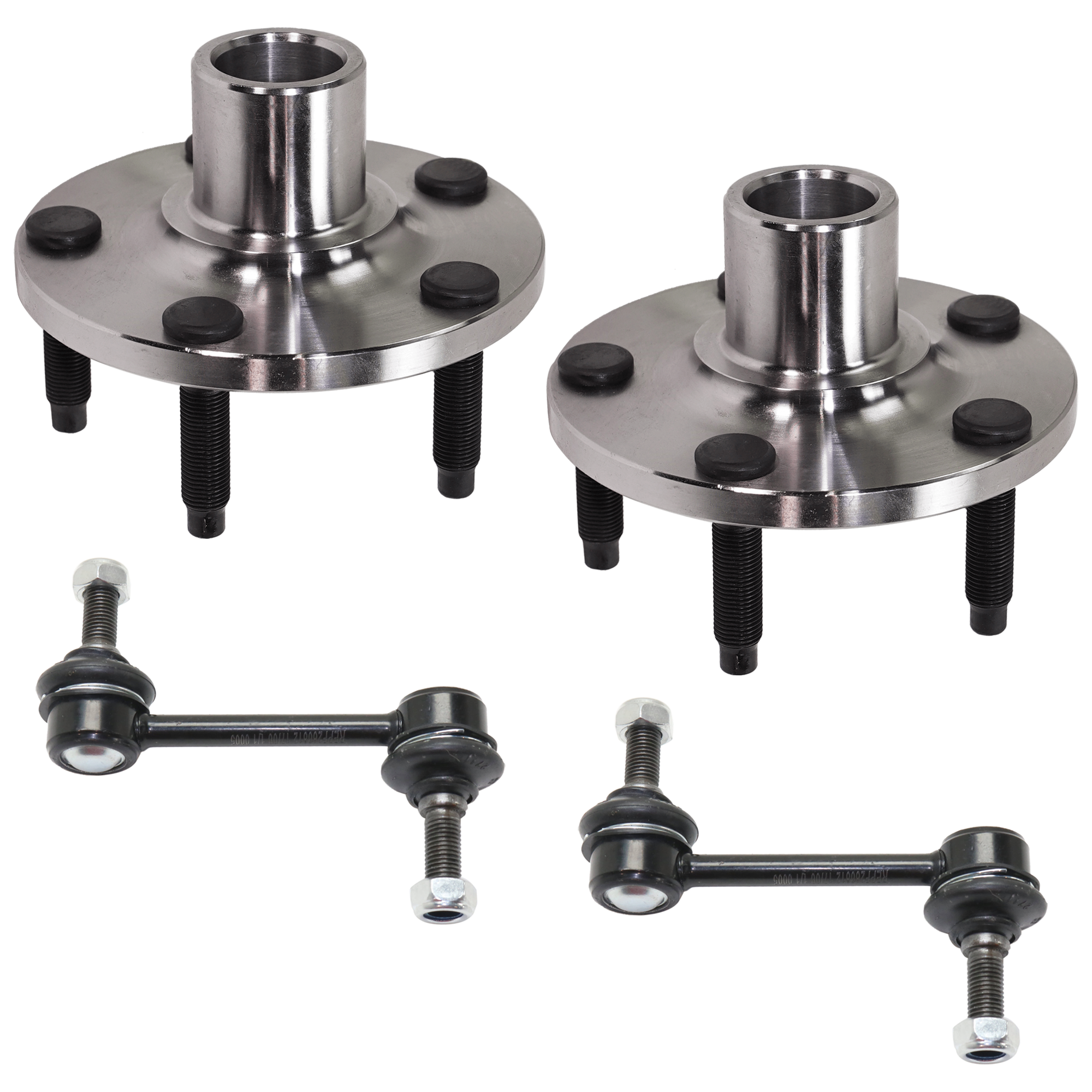 AM EDGE MKX 07-10 FRONT HUB ASSEMBLY RH AND LH 4 pc kit with Sway Bar Link SKU KIT 081324 C1666 OEM 7T4Z1104A BT4Z1215A 7T4Z5K483A