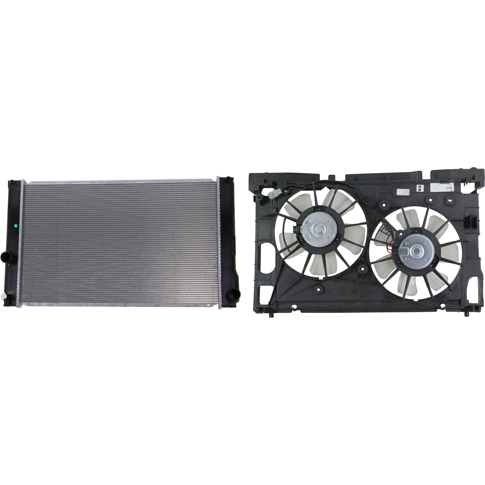 AM PRIUS 10-15 PRIUS V 12-17 RADIATOR FAN ASSEMBLY 2 pc Kit Dual fan with Radiator and Radiator Fan SKU KIT 081324 C1877 Partslink TO3115159 TO3010325 OEM 1671137040 PFM 1636337010-1636