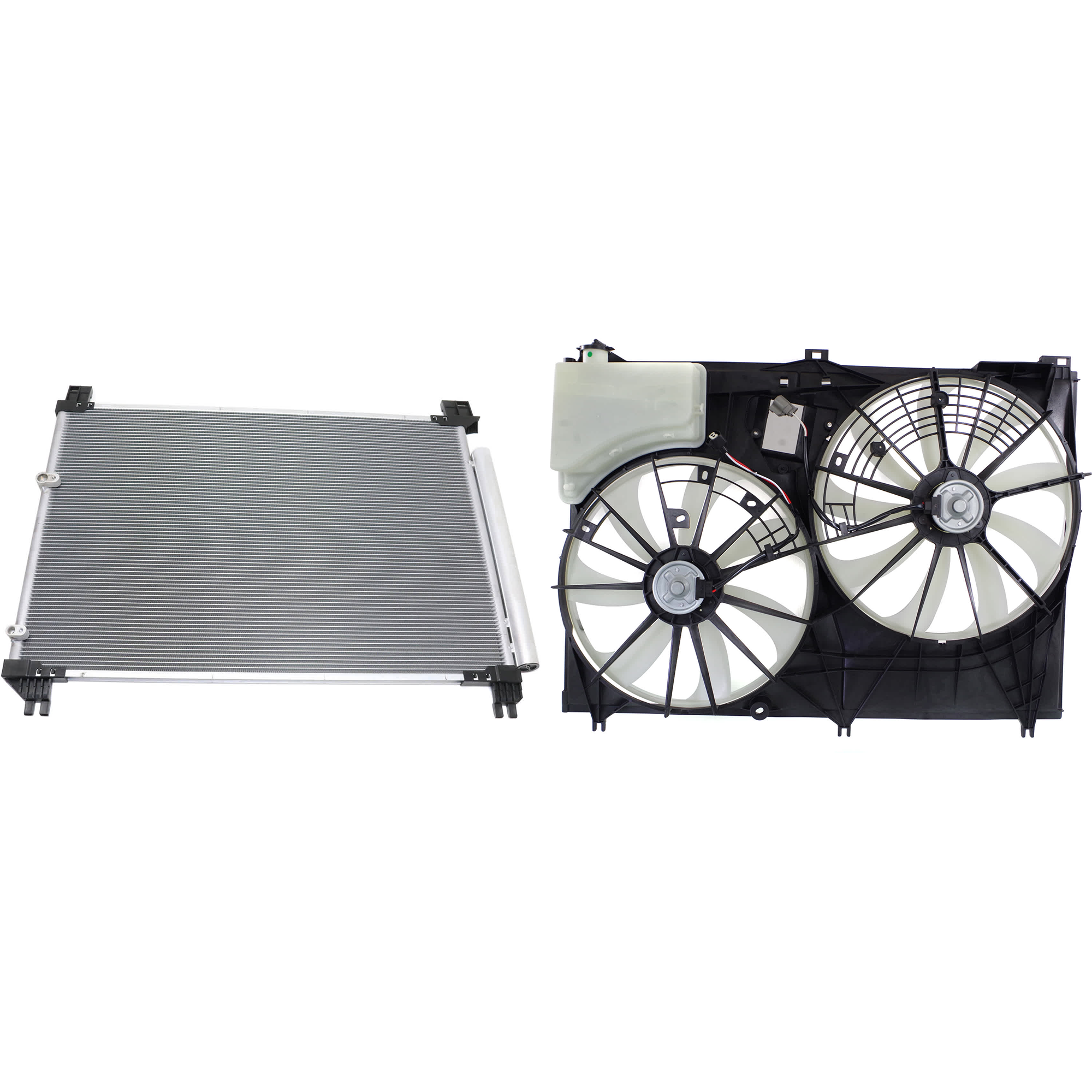 AM HIGHLANDER 14-19 RADIATOR FAN ASSEMBLY 2 pc Kit Dual fan with A C Condenser and Radiator Fan SKU KIT 081324 C1878 Partslink TO3115187 TO3115195 TO3030327 OEM 167110P230 PFM 163610P210-1636