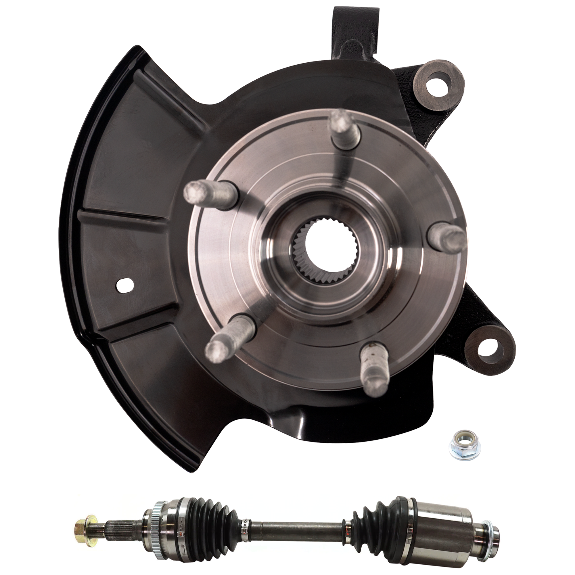 AM EDGE 11-14 MKX 11-15 FRONT KNUCKLE RH 2 pc Kit Steering with Axle Assembly SKU KIT 081324 C2007