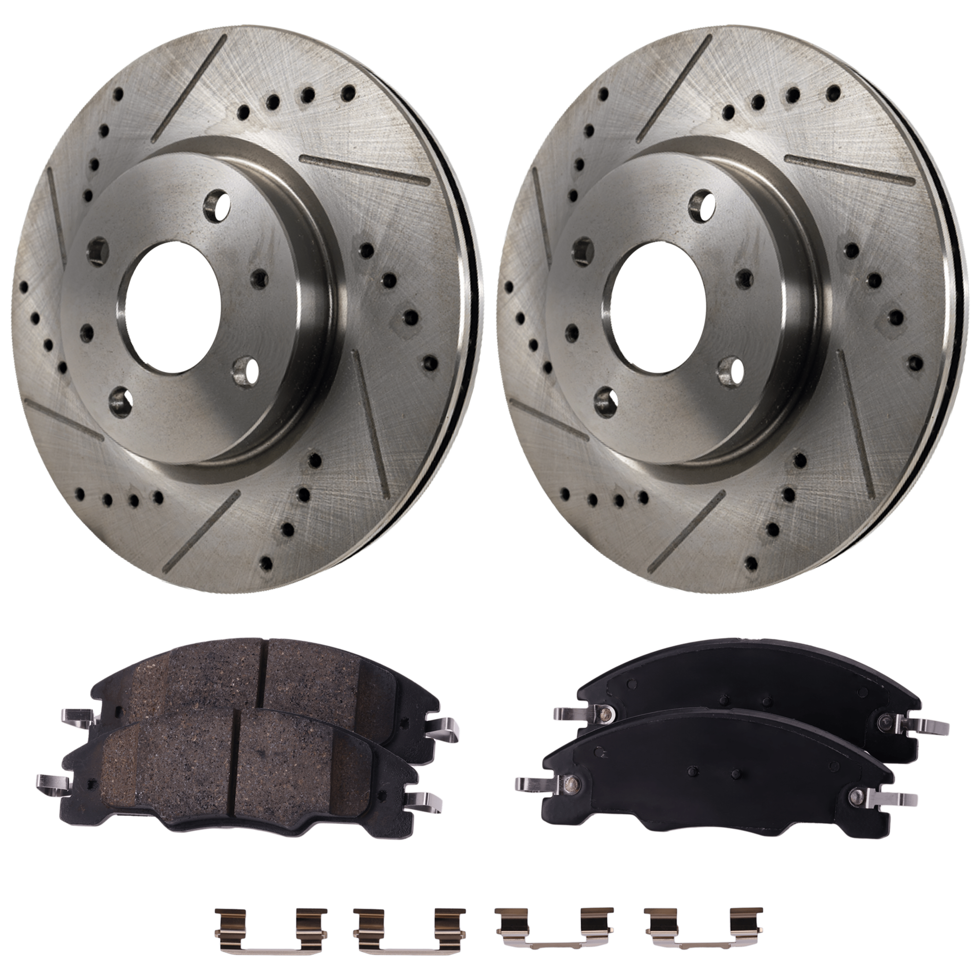 AM FOCUS 08-11 FRONT BRAKE DISC AND PAD KIT 2 Wheel Set SKU KIT 081324 C2075 OEM 42-257-541-618-500-400-000-000-000