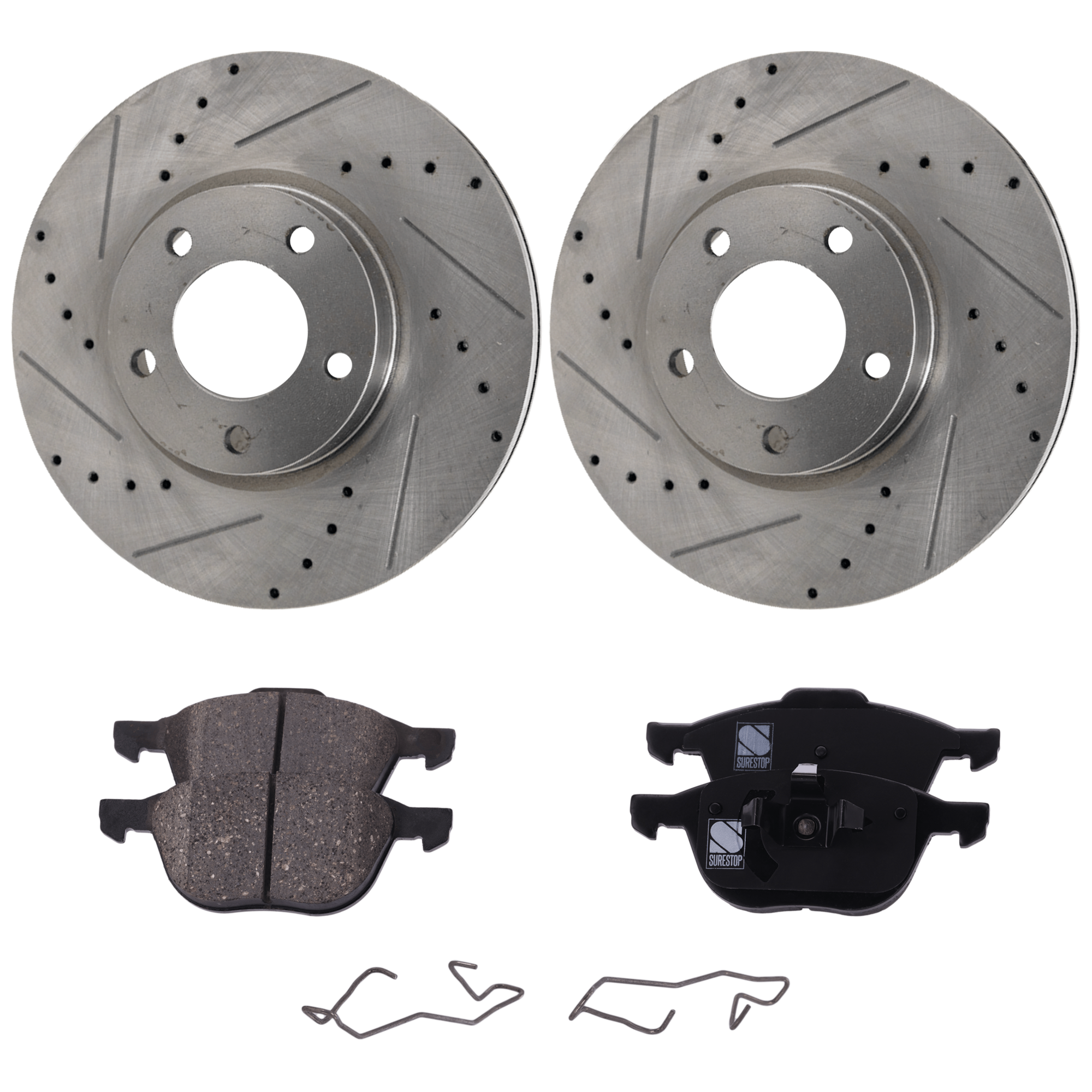 AM MAZDA 3-04-13 FRONT BRAKE DISC AND PAD KIT 2 Wheel Set SKU KIT 081324 C2089 OEM 19370-31363-980283-48880283-60