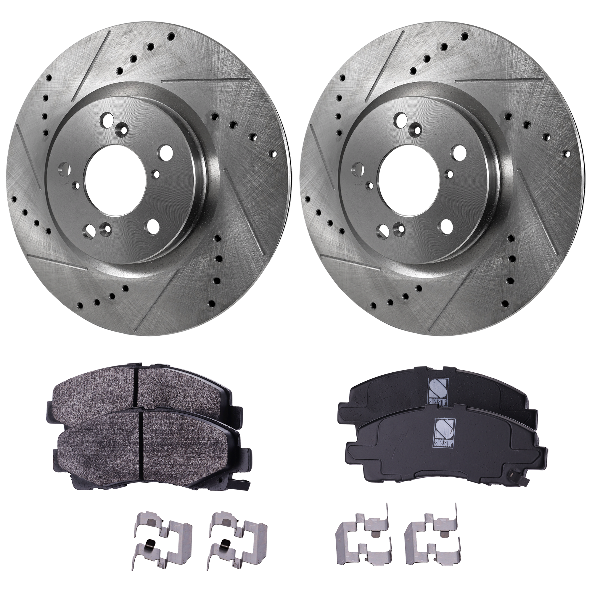 AM TL 09-14 FRONT BRAKE DISC AND PAD KIT 2 Wheel Set SKU KIT 081324 C2098 OEM 31538-44697-0833635-900832-600