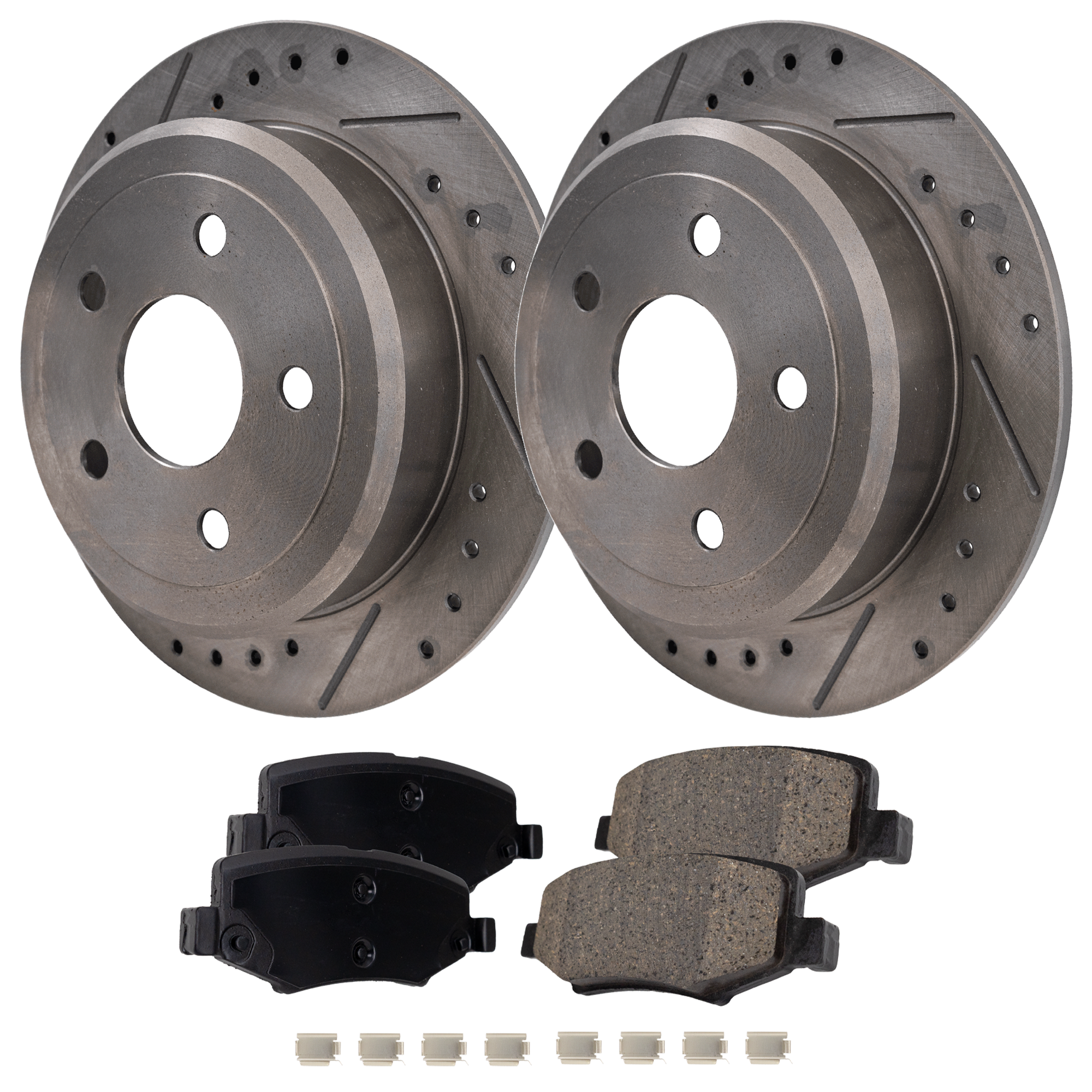 AM WRANGLER 07-17 REAR BRAKE DISC AND PAD KIT 2 Wheel Set SKU KIT 081324 C2111 OEM 53041-60373-780519-900326-6004