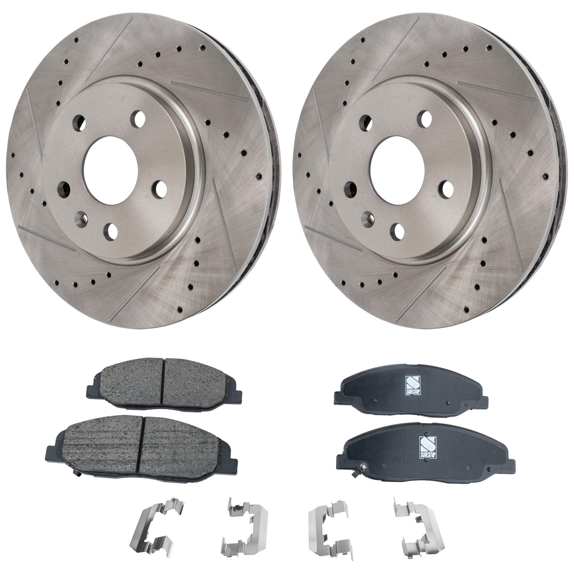 AM CTS 08-14 FRONT BRAKE DISC AND PAD KIT 2 Wheel Set SKU KIT 081324 C2116 OEM 41247-55157-850103-900504-6004