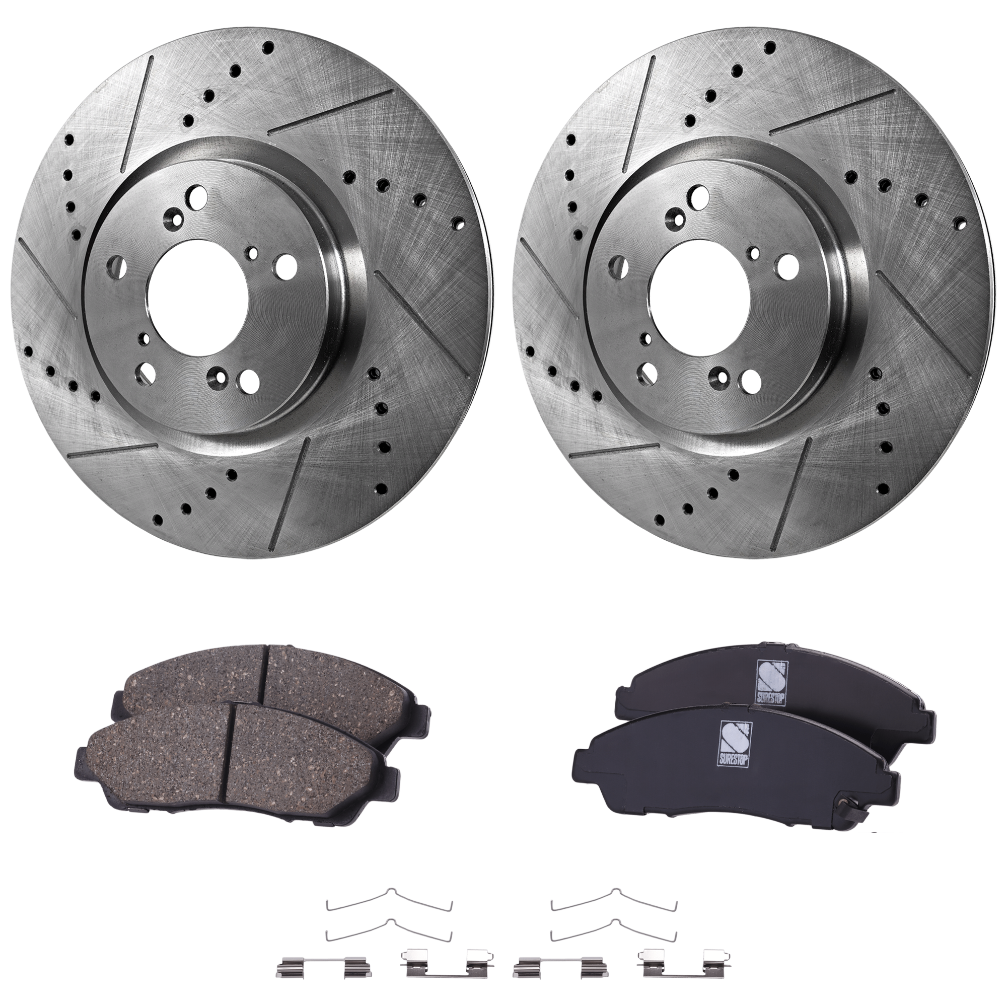 AM MDX 07-13 FRONT BRAKE DISC AND PAD KIT 4 pc Kit SKU KIT 081324 C2119 OEM 31468-44605-0833322-900530-600