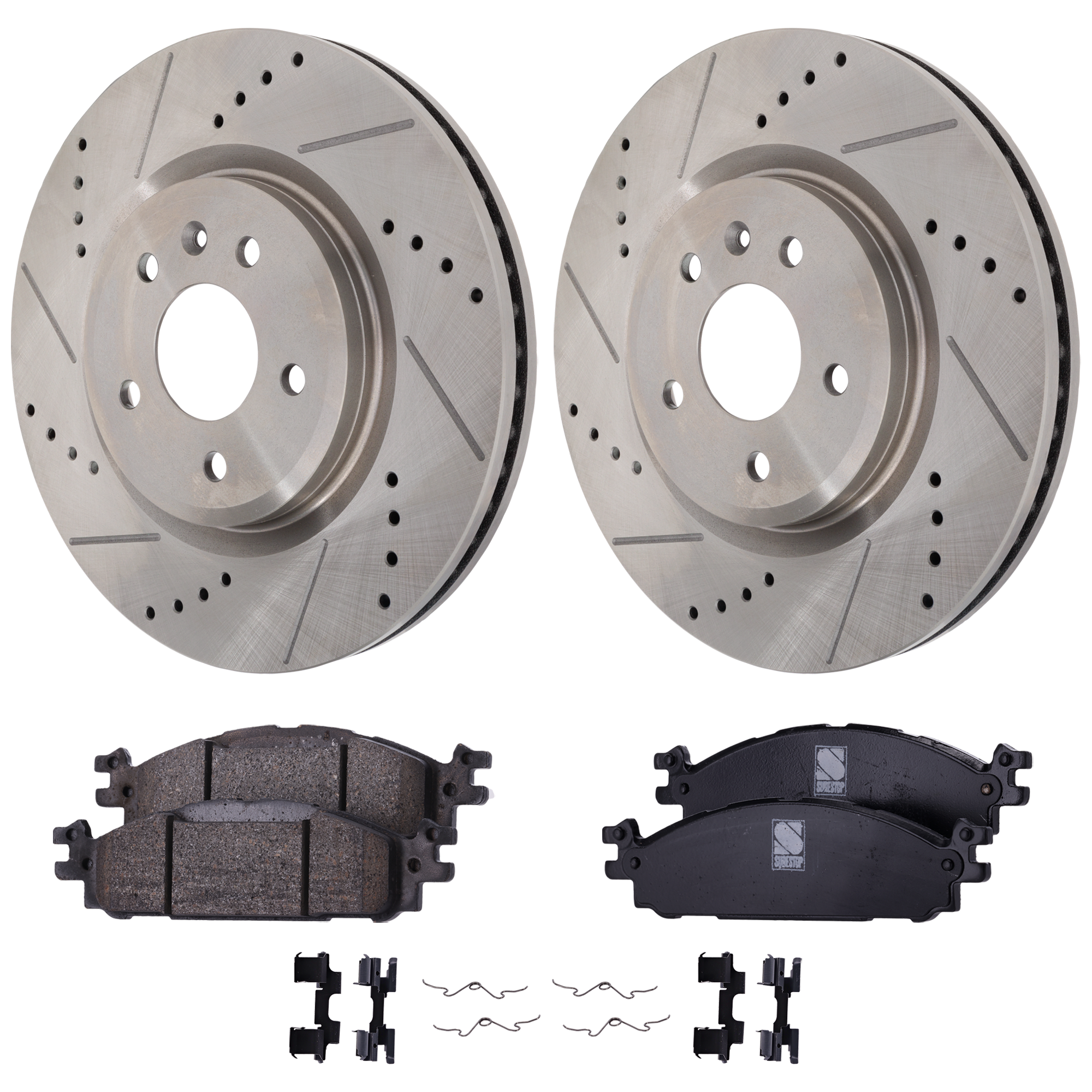 AM TAURUS 12-19 FRONT BRAKE DISC AND PAD KIT 2 Wheel Set SKU KIT 081324 C2124 OEM 42-278-680-758-850-200-000-000-000