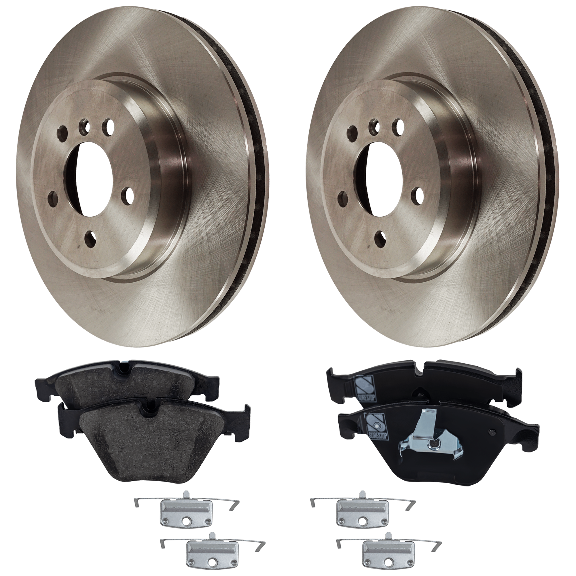 AM 535I 11-16 FRONT BRAKE DISC AND PAD KIT 2 Wheel Set SKU KIT 081324 C2126 OEM 45520-12134124-60031097-901442