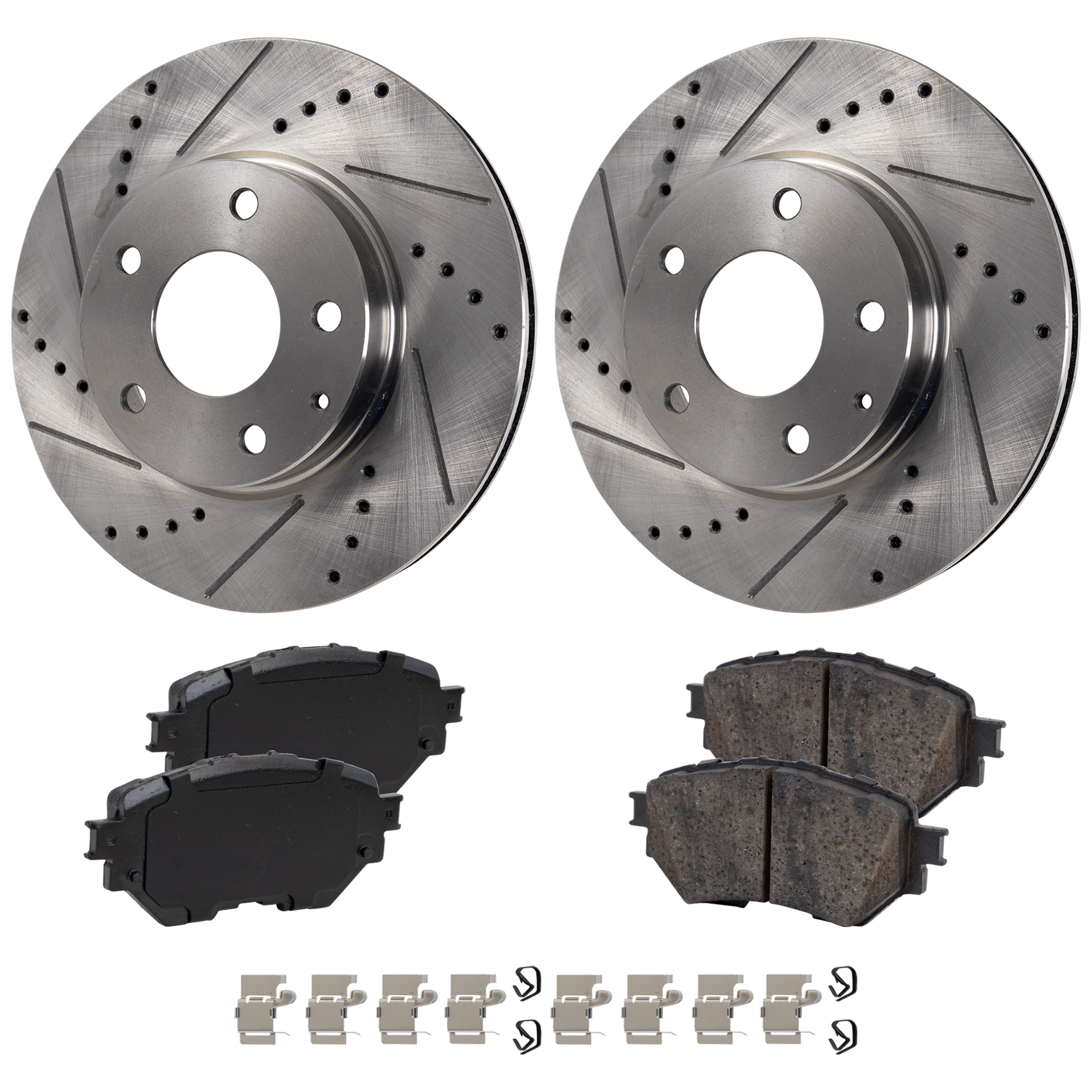 AM MAZDA 3-14-18 FRONT BRAKE DISC AND PAD KIT 2 Wheel Set SKU KIT 081324 C2131 OEM 44790-0833584-850422-60080053