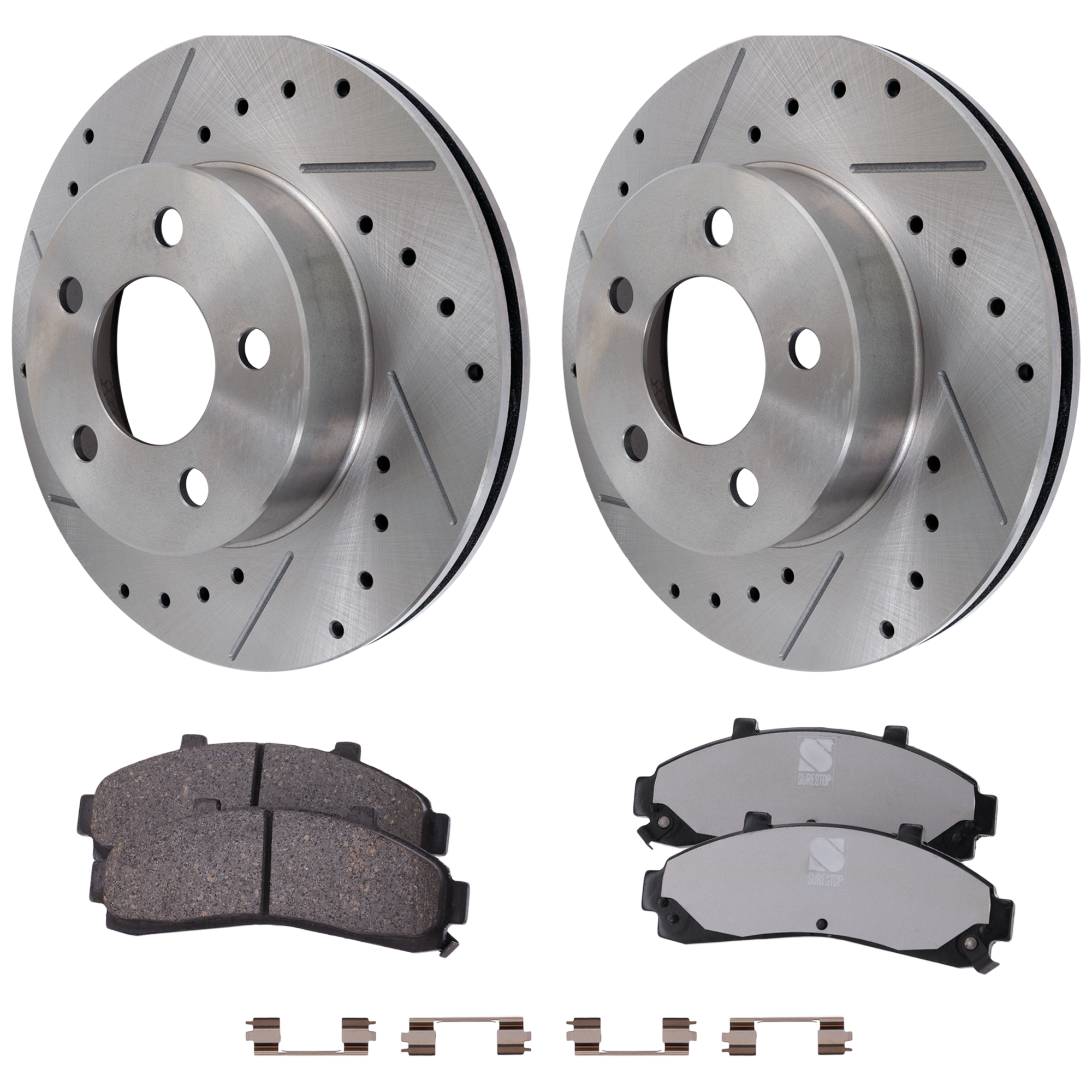 AM EXPLORER 95-01 FRONT BRAKE DISC AND PAD KIT 2 Wheel Set SKU KIT 081324 C2145 OEM F5TZ1125A 3765157-3903349-2L5Z