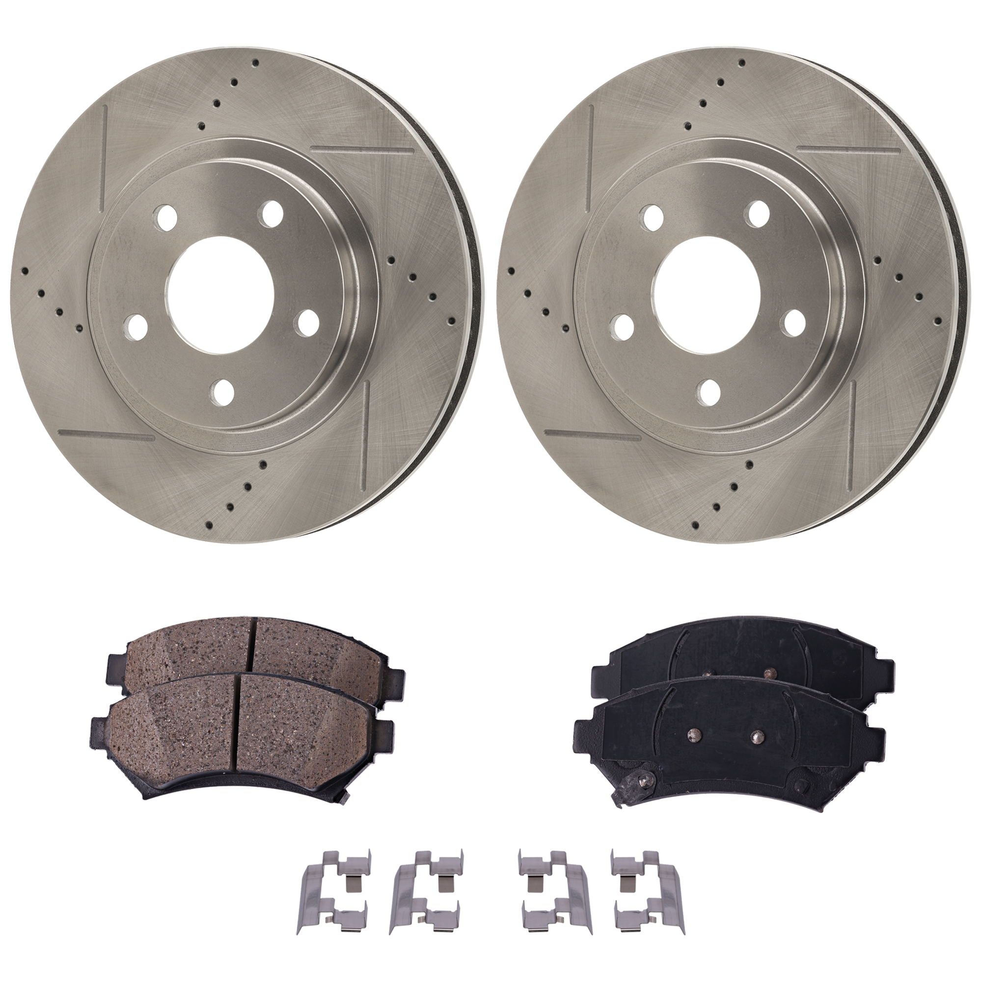AM IMPALA 00-04 FRONT BRAKE DISC AND PAD KIT 4 pc Kit SKU KIT 081324 C2147 OEM 19902-55034-56641-65935-101703