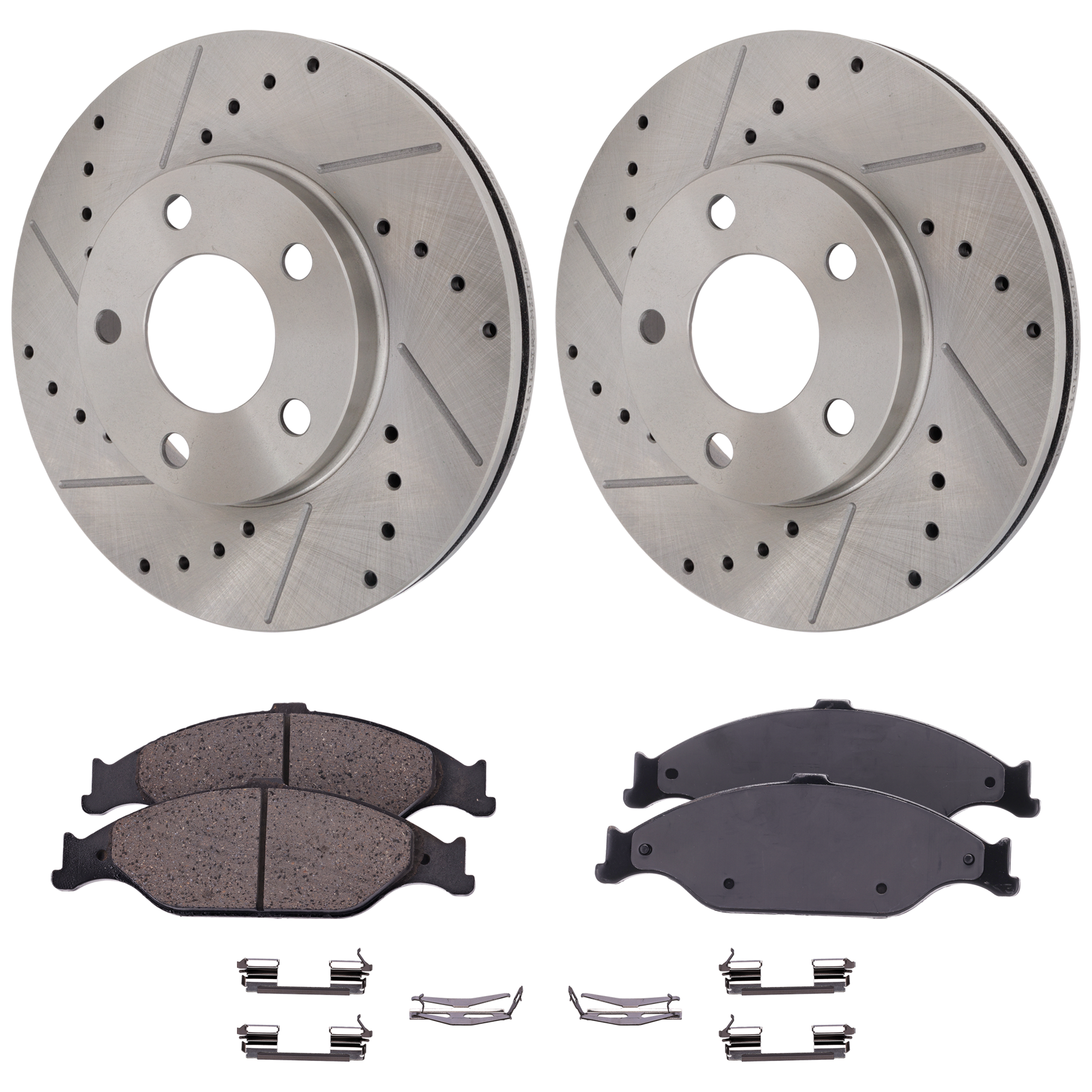 AM MUSTANG 99-04 FRONT BRAKE DISC AND PAD KIT 2 Wheel Set SKU KIT 081324 C2153 OEM 1184-19760-27110-54011-65855-6