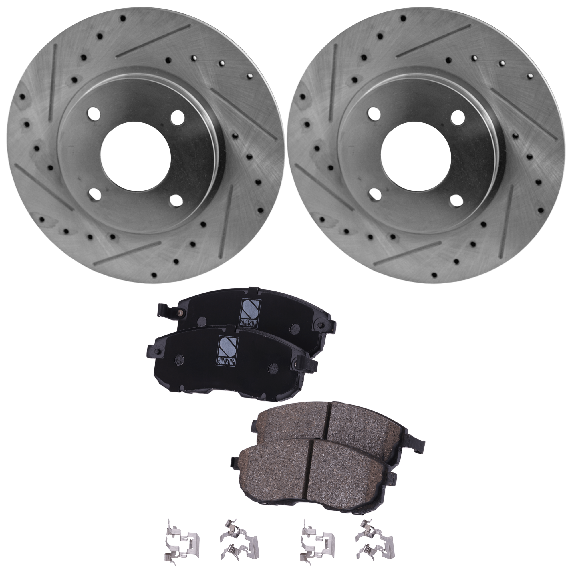 AM SENTRA 11-12 FRONT BRAKE DISC AND PAD KIT 2 Wheel Set SKU KIT 081324 C2158 OEM 31-463-445-906-042-900-000-000-000