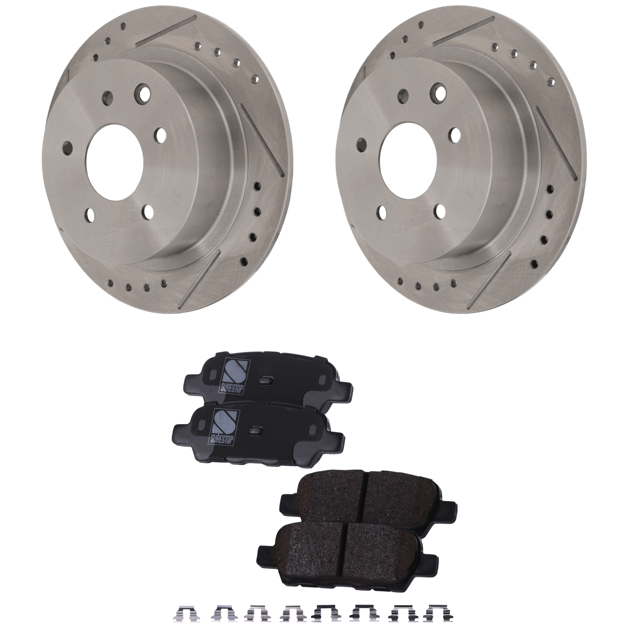 AM MAXIMA 04-08 REAR BRAKE DISC AND PAD KIT 2 Wheel Set SKU KIT 081324 C2165 OEM 19987-31312-145398-476840-0832