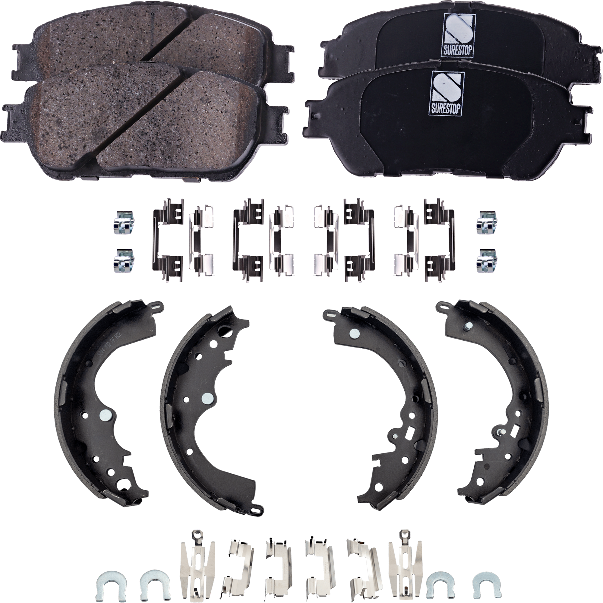 AM SIENNA 04-10 TACOMA 05-15 BRAKE SHOE SET 4 pc Kit SKU KIT 081324 C2167 OEM 0449508030-0446533270-04465332