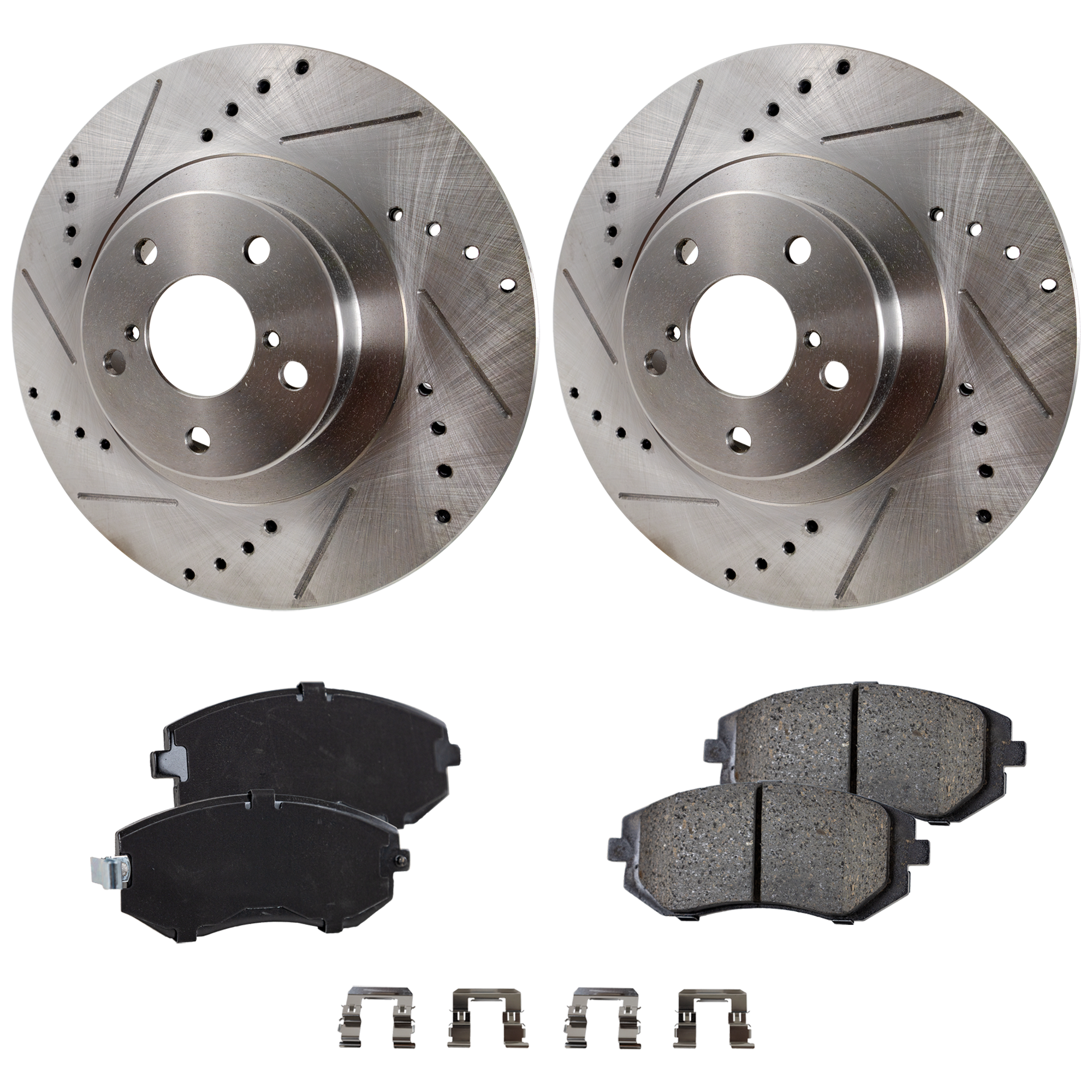 AM IMPREZA 02-05 FRONT BRAKE DISC AND PAD KIT 4 pc Kit SKU KIT 081324 C2170 OEM 19356-34203-145406-980141-4888