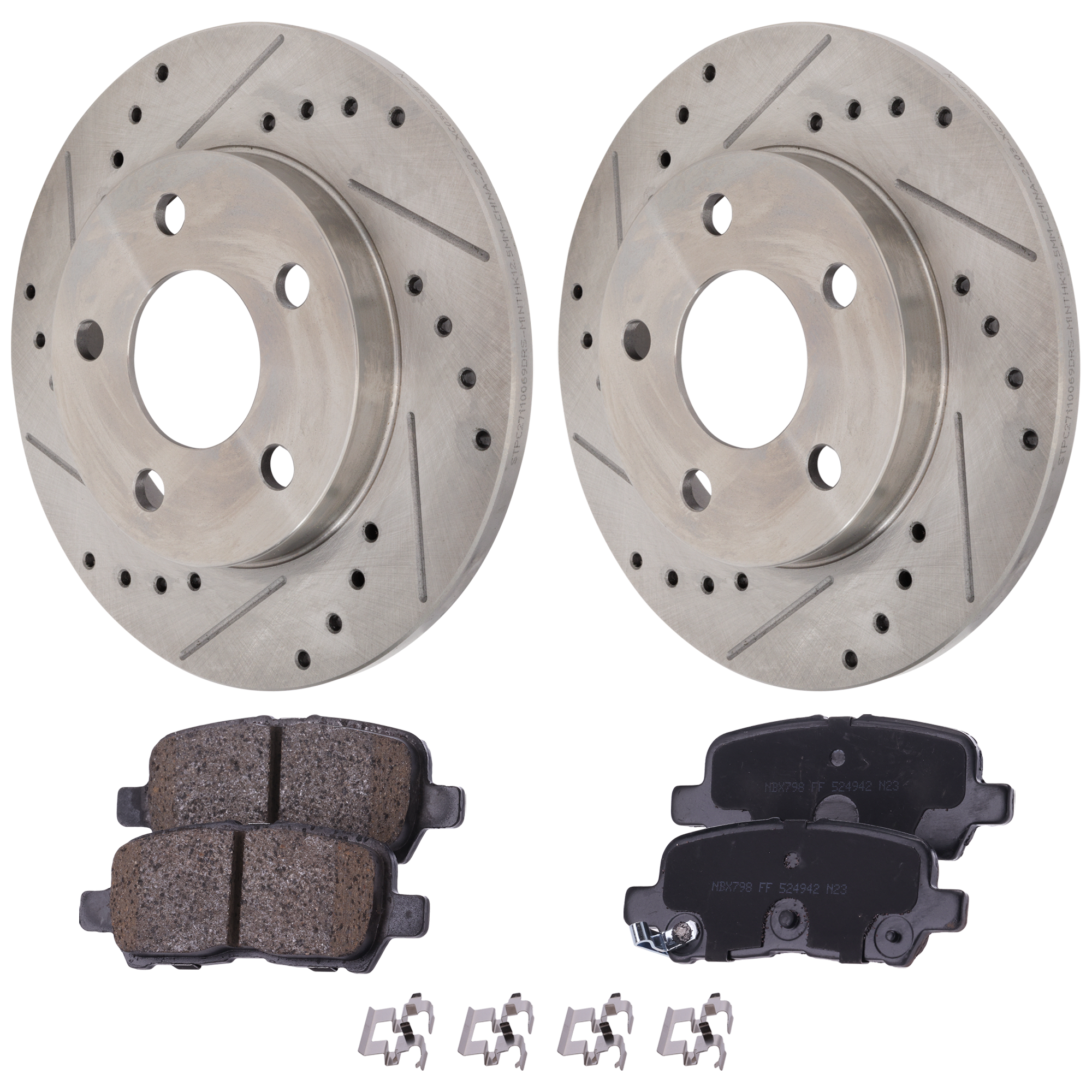 AM GRAND PRIX 04-08 REAR BRAKE DISC AND PAD KIT 4 pc Kit SKU KIT 081324 C2173 OEM 55085-145442-580171-48880171-6
