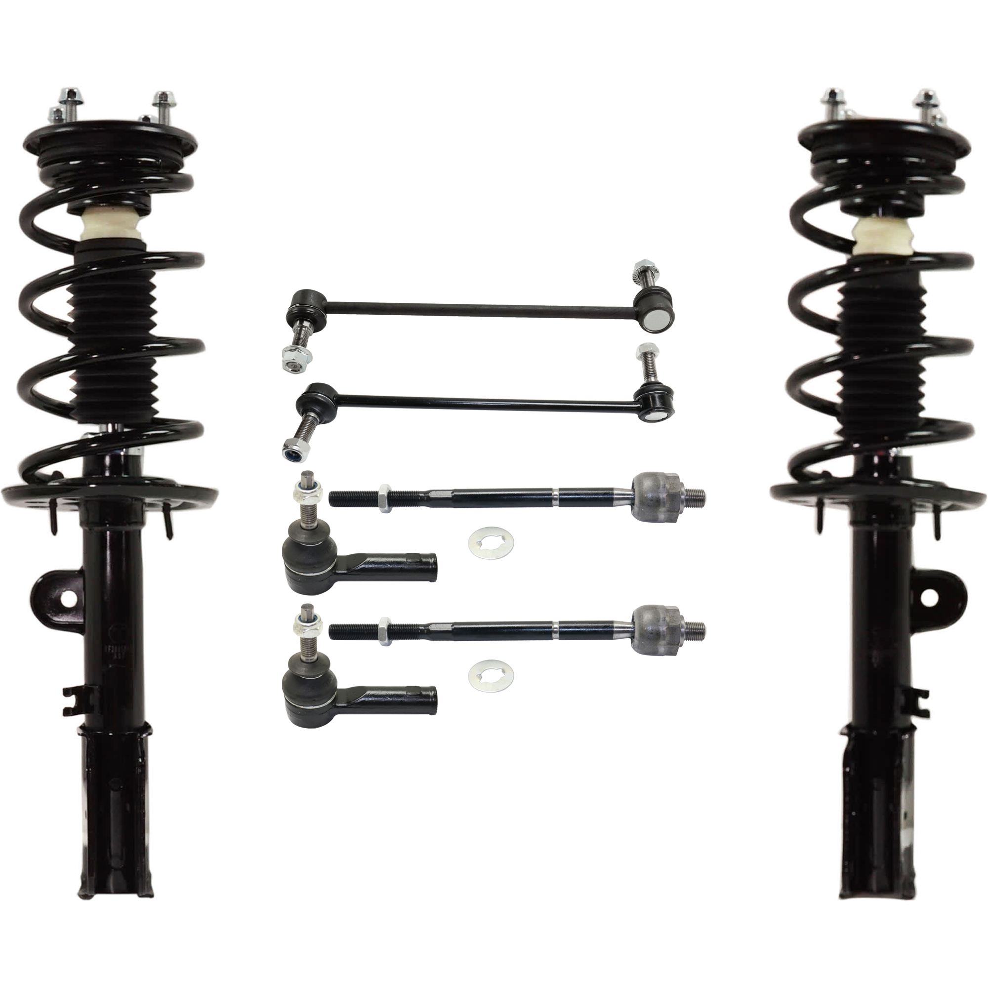 AM EXPLORER 13-16 FRONT FULLY LOADED STRUT RH AND LH 8 pc kit with Sway Bar Links and Tie Rod Ends SKU KIT 081324 C250 OEM 817151-2701594496 FB5Z18124V L