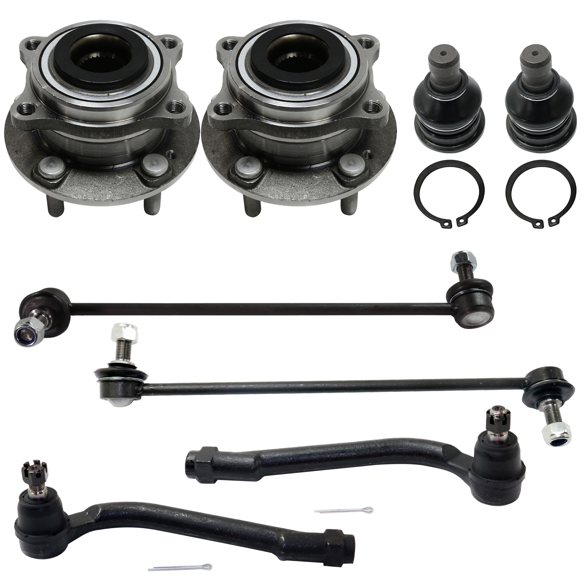 AM SANTA FE 07-12 SORENTO 11-13 FRONT OR REAR HUB ASSEMBLY RH AND LH with Ball Joint Sway Bar Link and Tie Rod End SKU KIT 081324 C308 OEM 104-318-101-498-010-000-000-000-000