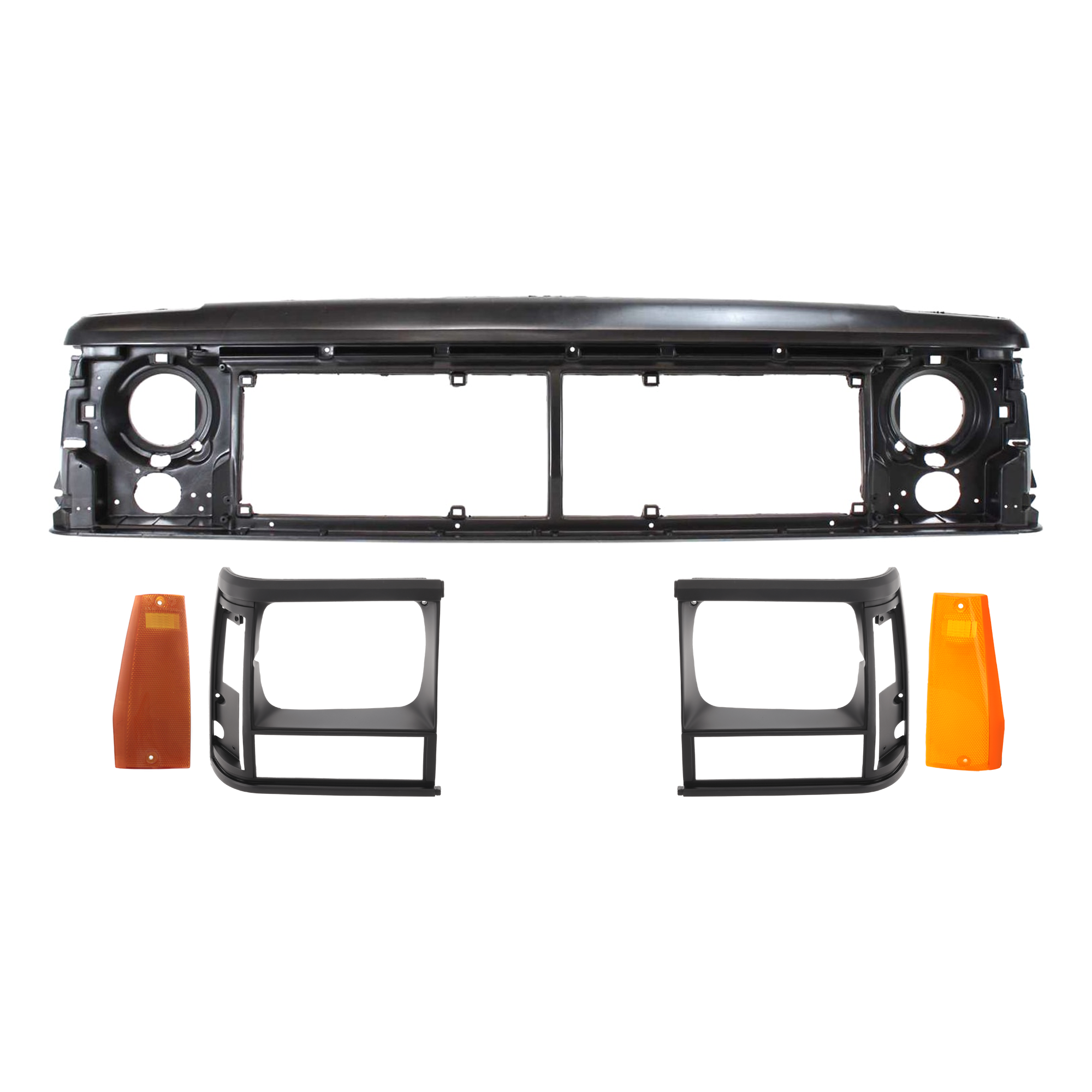 AM CHEROKEE 91-96 HEADER PANEL 5 pc Kit Adhesive Letter Type Thermoplastic with Side Marker and Headlight Door SKU KIT 081324 C351 Partslink CH1220107 CH2513124 CH2512124 CH2550113 CH2551113 OEM 55294926-5DV54TZZ 5DV51TZZ 560