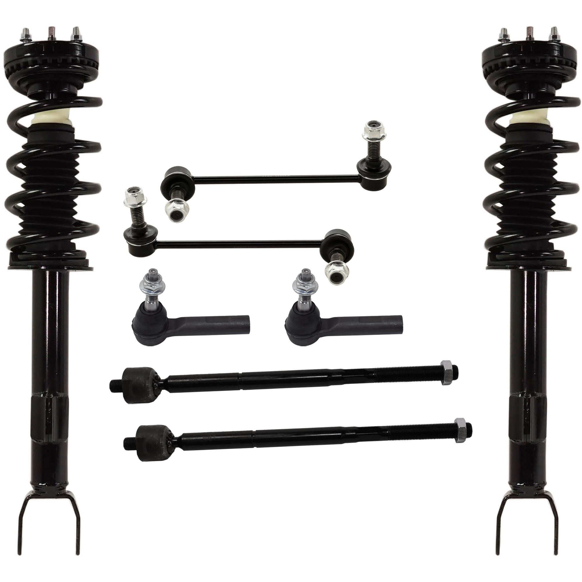 AM CHALLENGER 12-14 SUSPENSION KIT 8 pc Kit with Shock Absorber and Strut Assembly Tie Rod End and Sway Bar Link SKU KIT 081324 C382 OEM 172665-1345791-1345795-1345