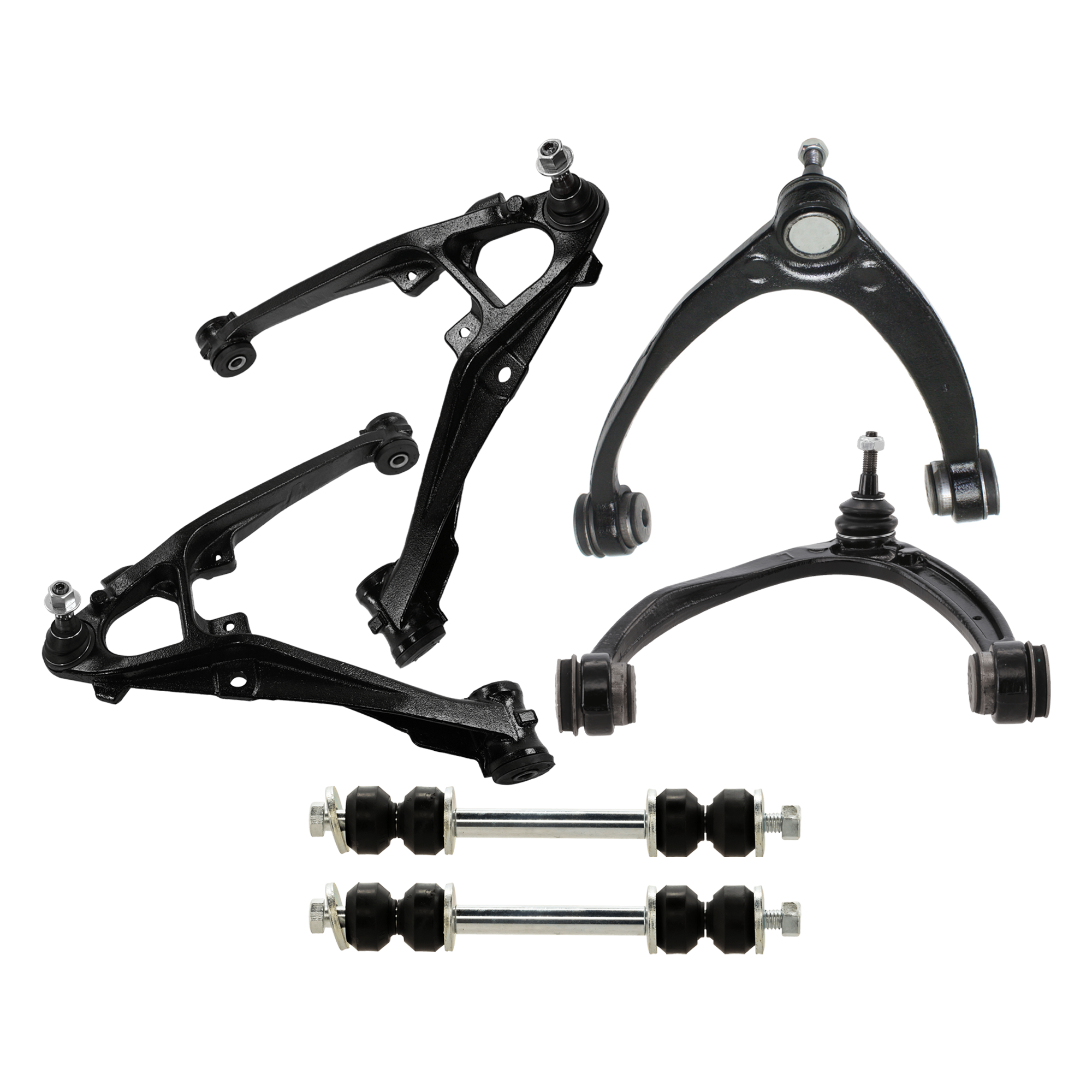 AM SILVERADO 1500 SIERRA 1500-07-15 FRONT CONTROL ARM RH AND LH Upper and Lower w ball joint s 6 pc Kit with Sway Bar Link SKU KIT 081324 C385 OEM 15096197-25812725-15096198-258