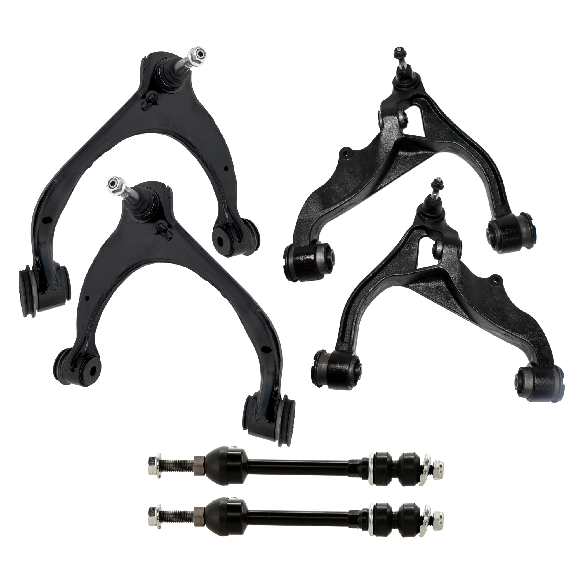 AM RAM FULL SIZE PICKUP 09-230 FRONT CONTROL ARM RH AND LH Upper and Lower 6 pc Kit with Sway Bar Link SKU KIT 081324 C393 OEM 55366438AE 55366438AG 55366438
