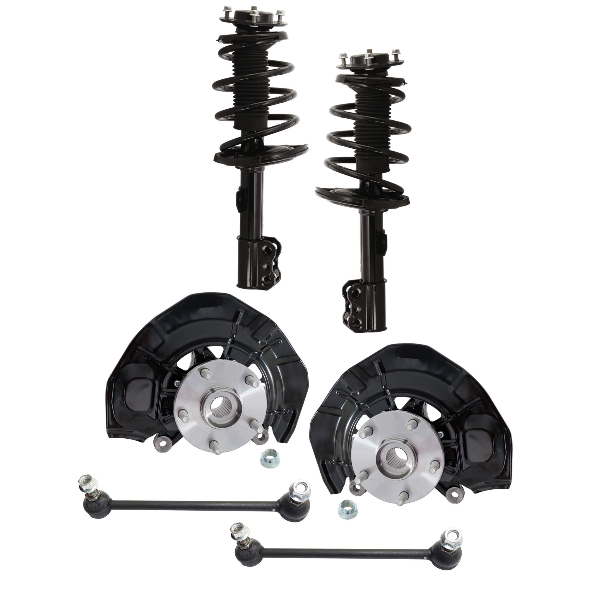 AM CAMRY 07-11 FRONT KNUCKLE RH AND LH 6 pc Kit Loaded with Shock Absorber and Strut Assembly and Sway Bar Link SKU KIT 081324 C436 OEM 4350228100-4778106110-900803