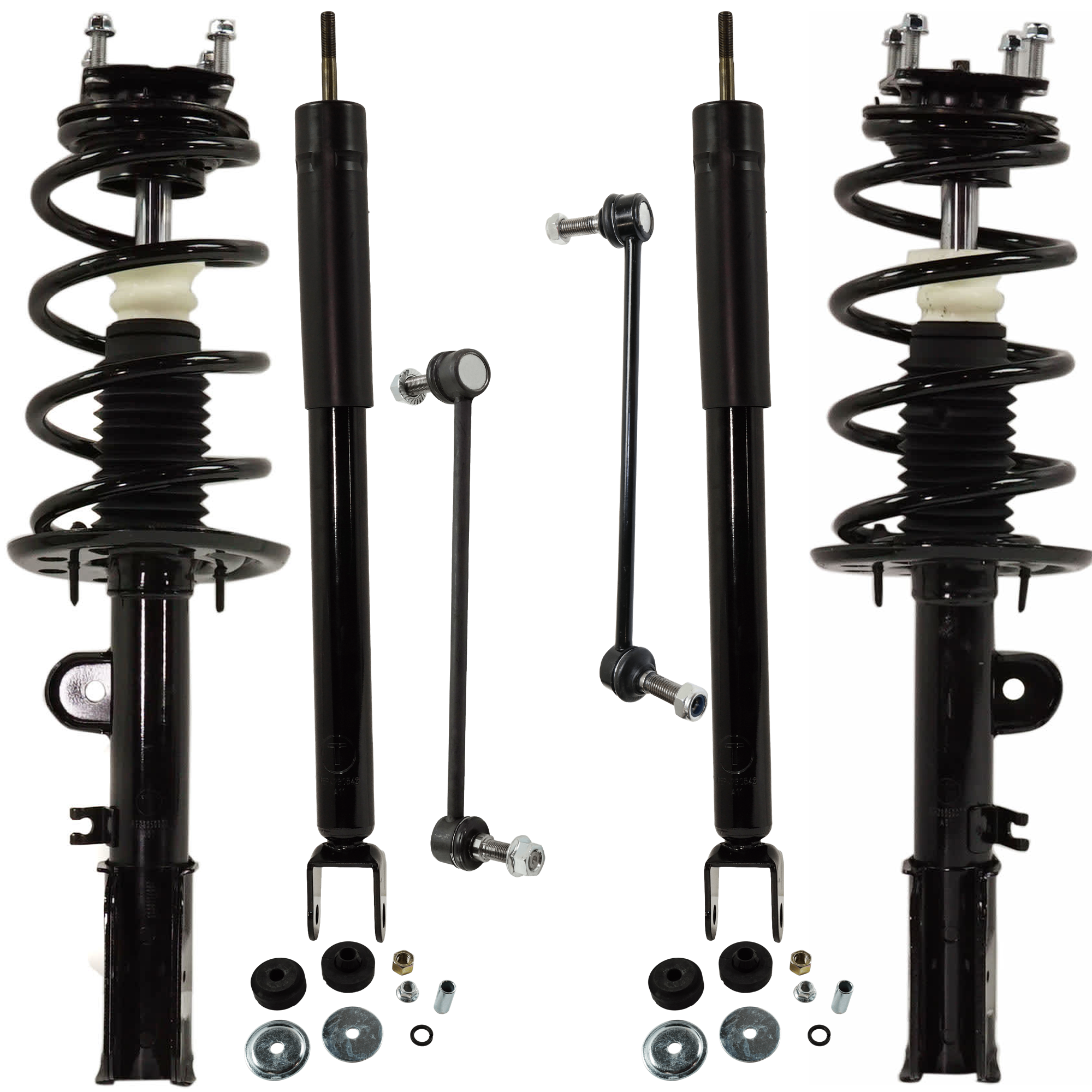 AM EXPLORER 13-13 FRONT AND REAR SHOCK ABSORBER AND STRUT ASSEMBLY RH AND LH 6 pc kit with Sway Bar Links SKU KIT 081324 C439 OEM 2333450R 2701594494 SR4657 DB5