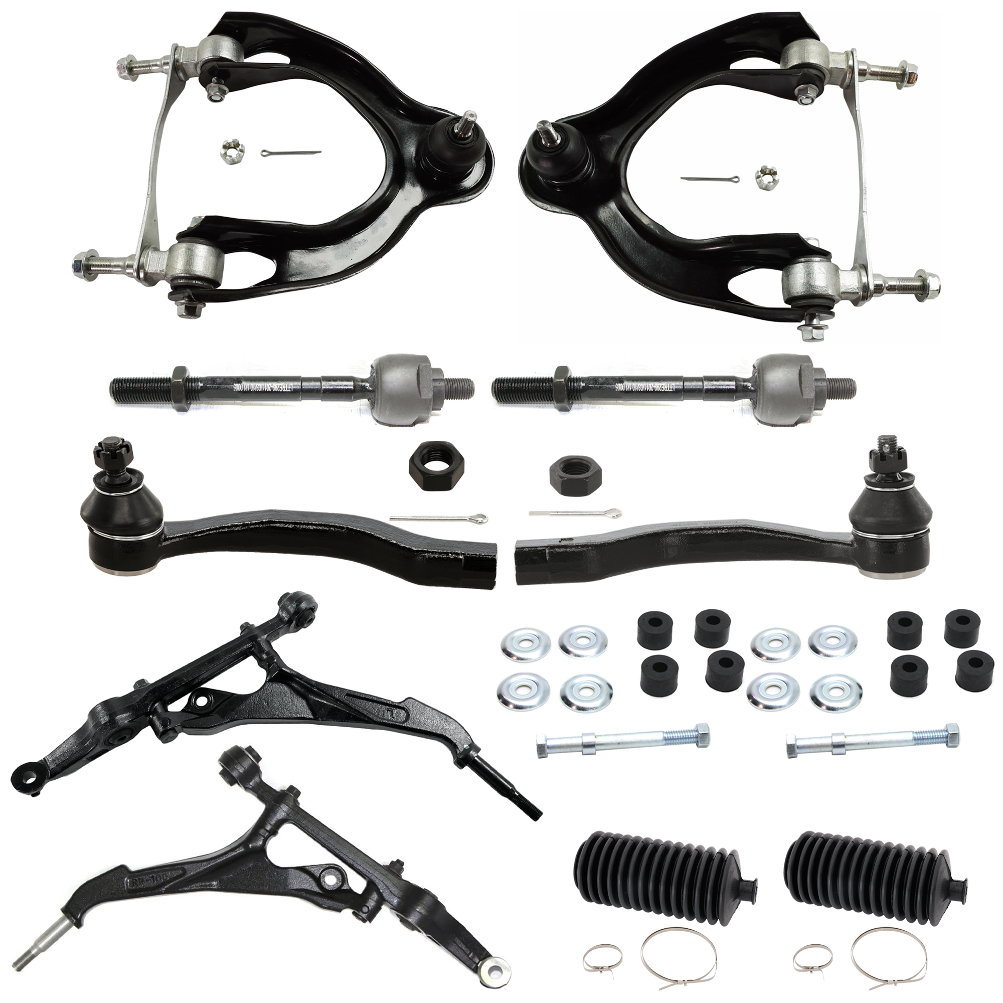 AM CIVIC 92-95 CIVIC DEL SOL 93-97 FRONT CONTROL ARM RH AND LH Upper and Lower 12 pc kit with Tie Rod End Sway Bar Link and Steering Rack Boot SKU KIT 081324 C49 OEM 51350SR3020-51350SR3010-51350S