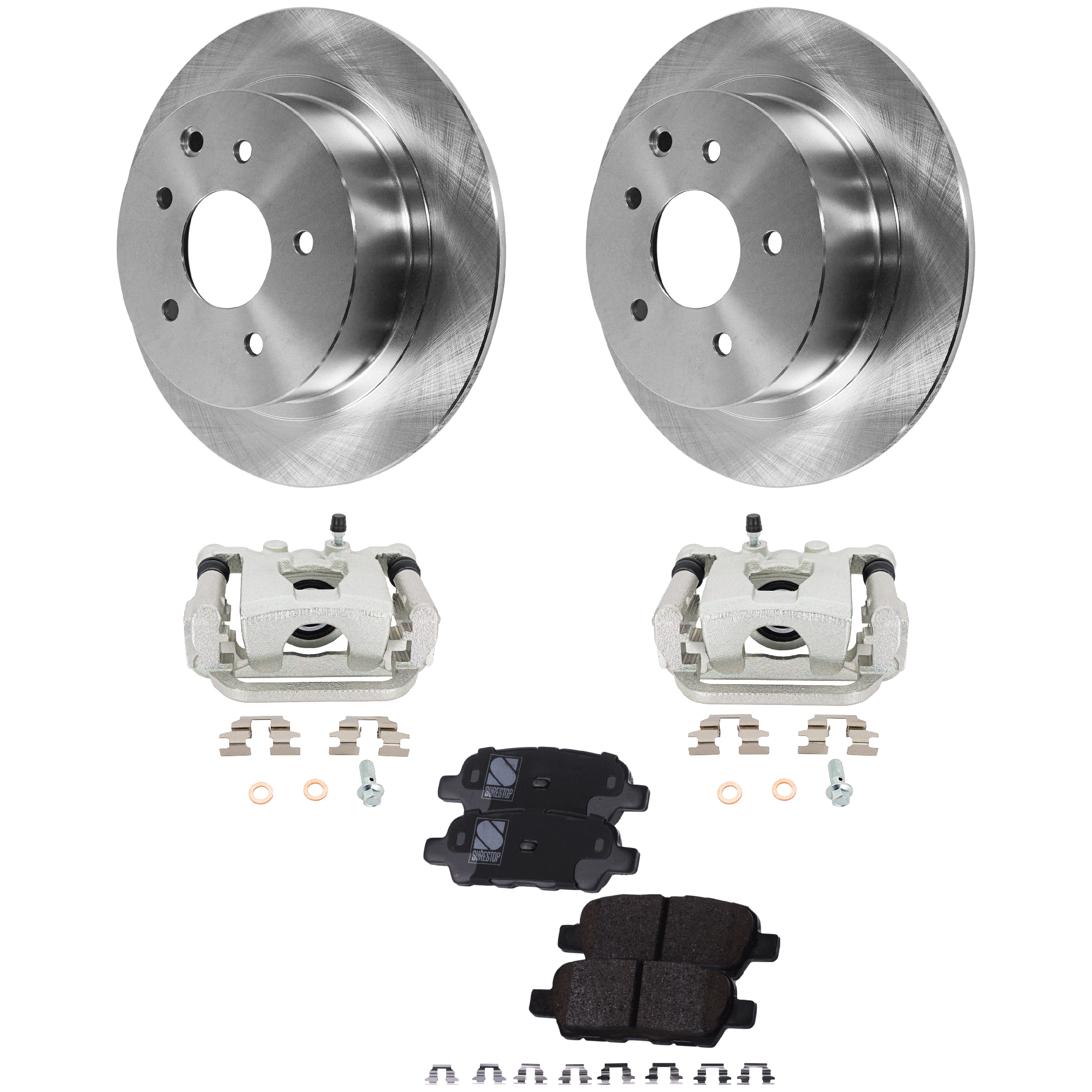 AM ALTIMA 05-06 MAXIMA 06-08 REAR BRAKE KIT WITH CALIPERS 2 Wheel Set Includes 2 Brake Caliper 2 Brake Disc and 1 Brake Pad Set SKU KIT 081324 C525 OEM 432068J102-432069Y000-432069W1