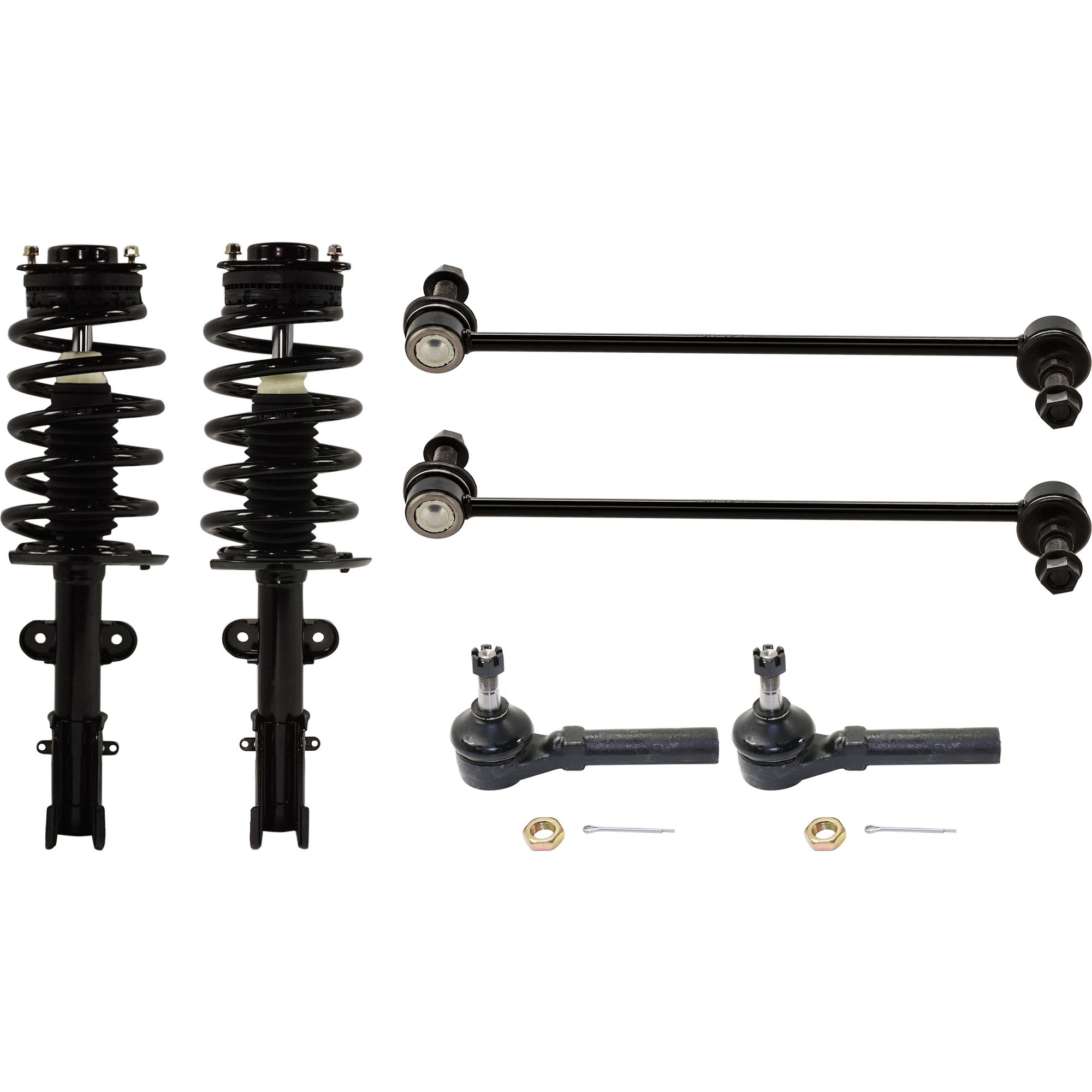 AM GRAND CARAVAN 12-18 FRONT SUSPENSION KIT RH AND LH 6 pc Kit with Sway Bar Link and Tie Rod End SKU KIT 081324 C543 OEM 68158083AA 818616 SR4176-68158