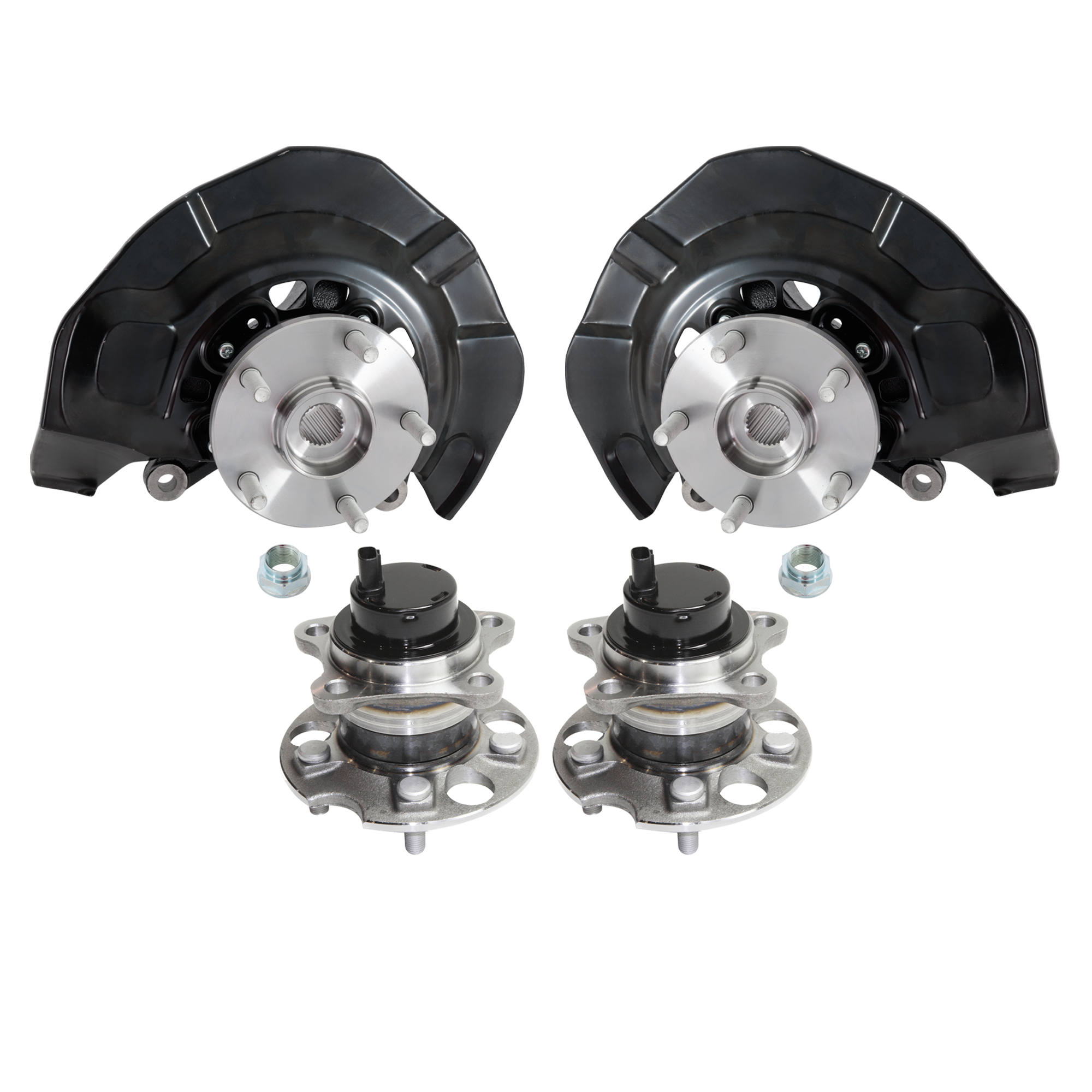 AM HIGHLANDER 04-07 FRONT KNUCKLE RH AND LH 4 pc Kit Loaded with Wheel Hub SKU KIT 081324 C610 OEM 4321158020-4350228090-47781480
