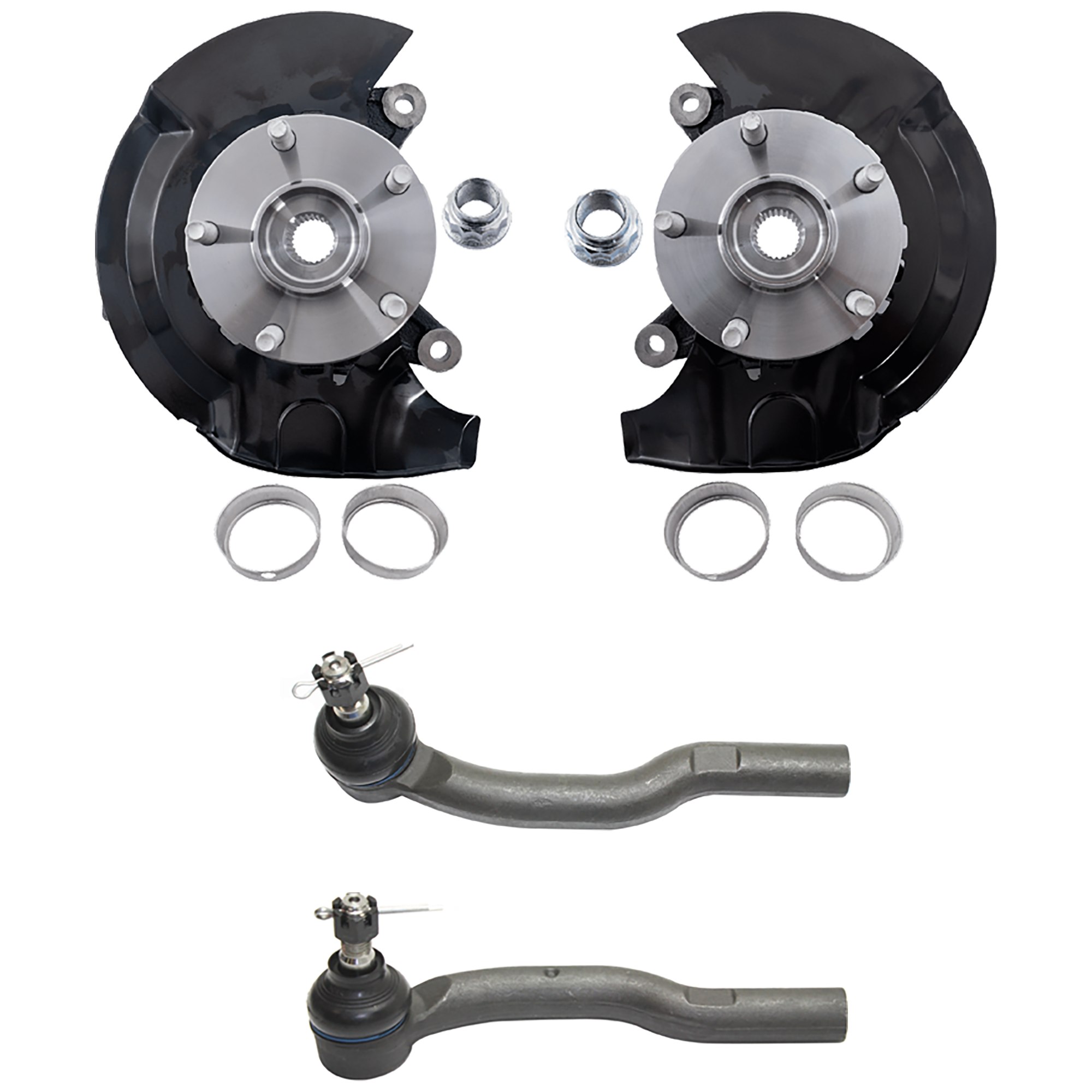 AM CAMRY 04-06 FRONT KNUCKLE RH AND LH 4 pc Kit Steering with Tie Rod End SKU KIT 081324 C649 OEM 510063-4324628020-4324628030-4