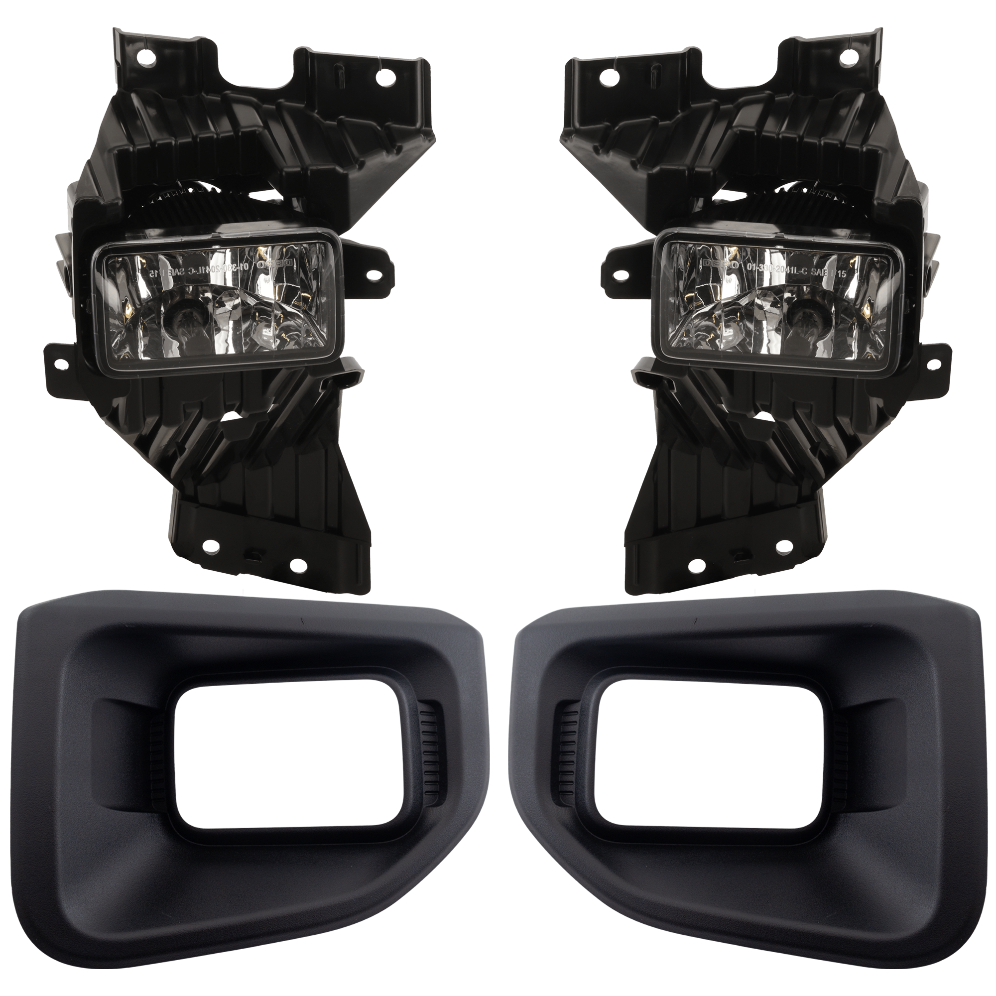AM F 250 F 350 SUPER DUTY 20-22 FOG LAMP RH 4 pc kit Assembly Halogen Crew Cab Extended Cab Standard Cab SKU KIT 081324 C667 Partslink FO2592257 FO2593257 FO1038219 FO1039219 OEM LC3Z15200A LC3Z15201A LC3Z17C7
