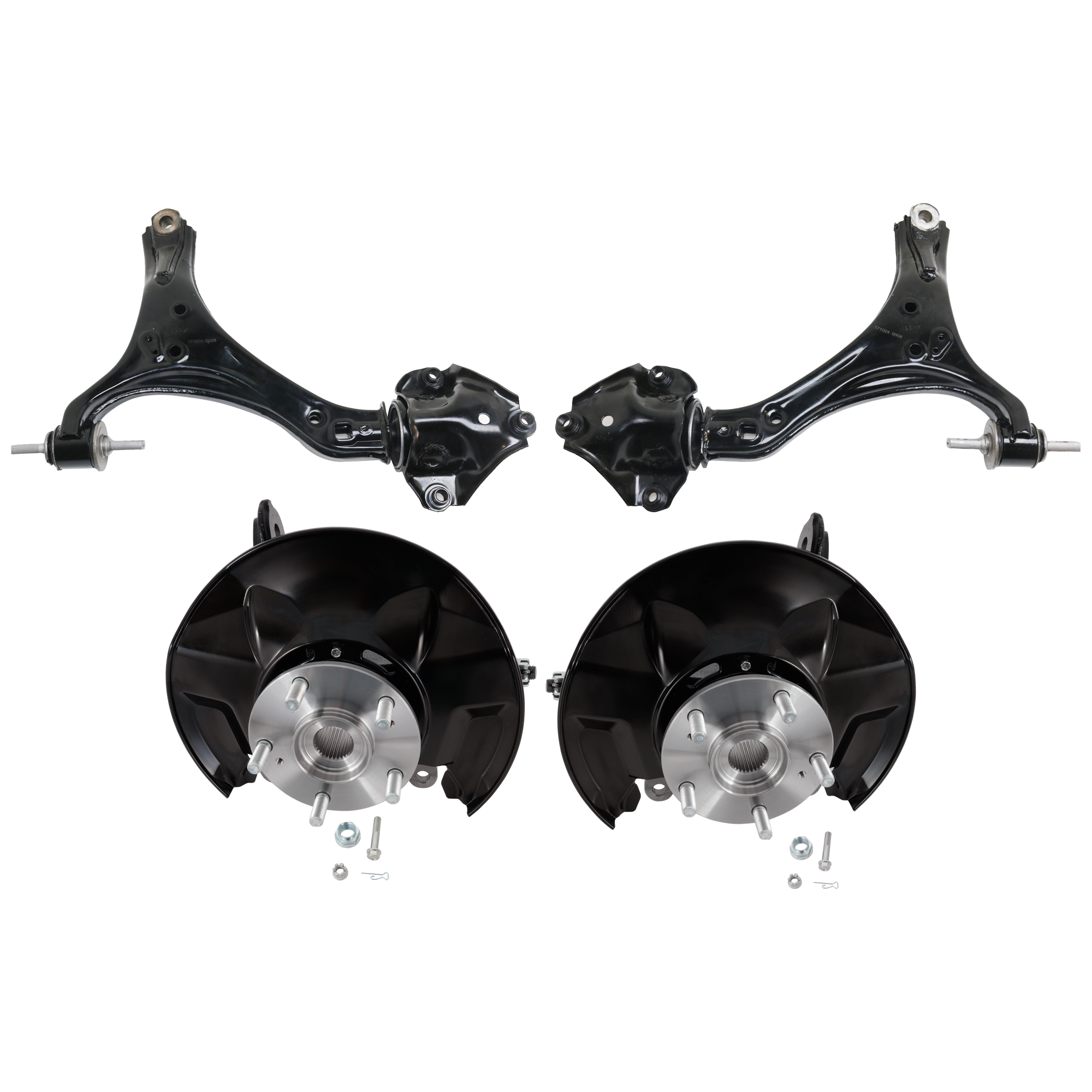 AM ACCORD 13-17 FRONT KNUCKLE RH AND LH 4 pc Kit Steering with Control Arm SKU KIT 081324 C689 OEM 44300T2AA51-44300T2AA61-44600T
