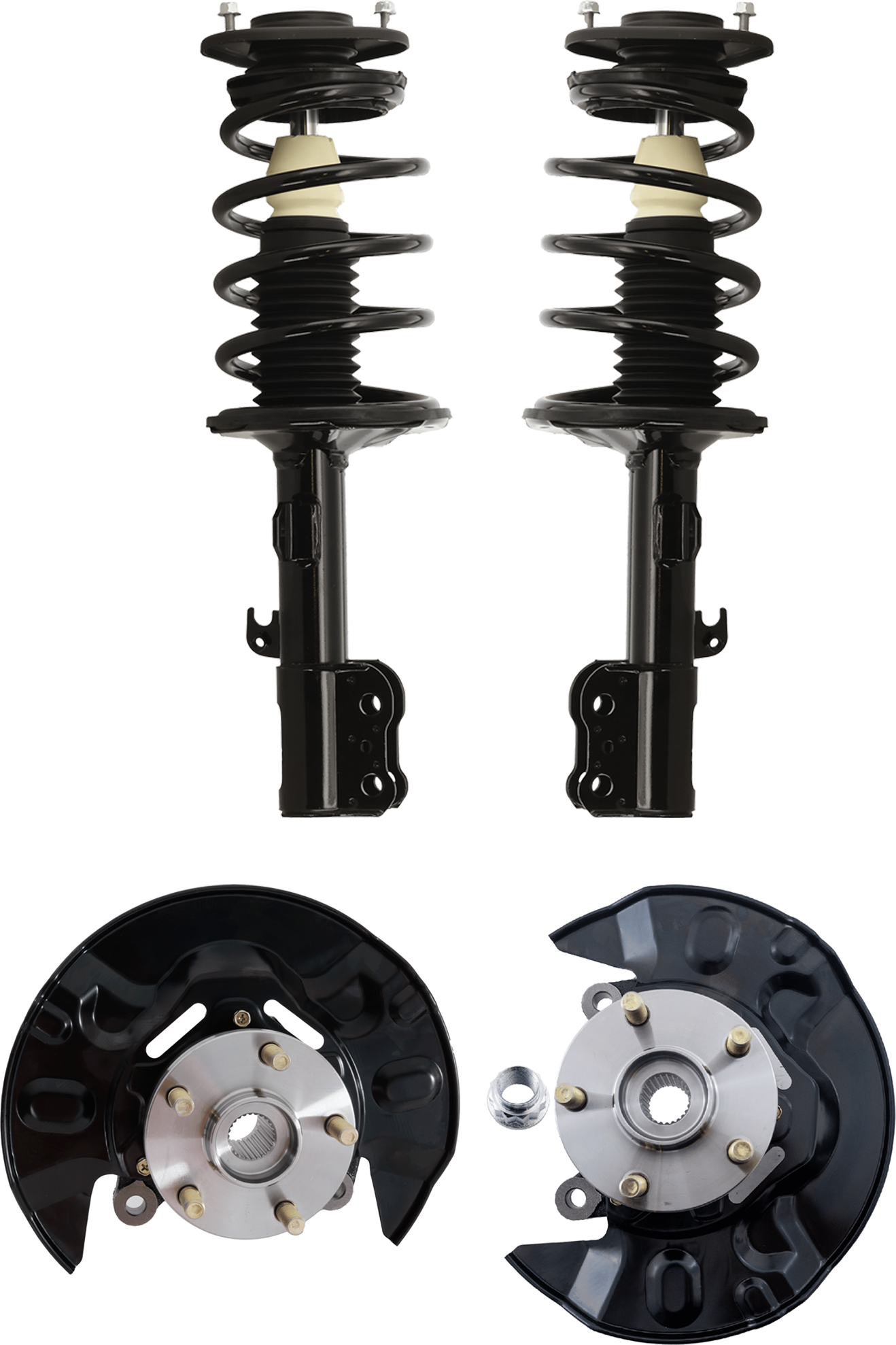 AM COROLLA 03-08 FRONT KNUCKLE RH AND LH 4 pc Kit Steering with Shock Absorber and Strut Assembly SKU KIT 081324 C731 OEM 510070-9690700-4321219015-4