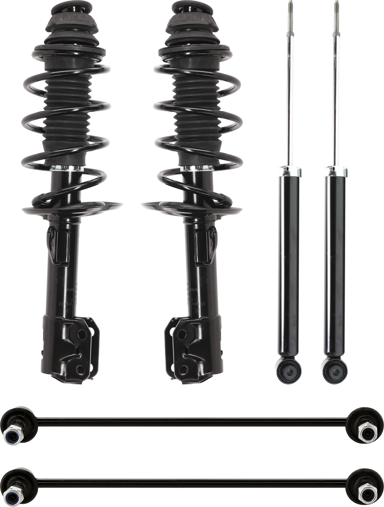 AM YARIS 06-11 SUSPENSION KIT 6 pc kit with Fully Loaded Strut Shock and Sway Bar Link SKU KIT 081324 C742 OEM 4853080351-4853080324-48820520
