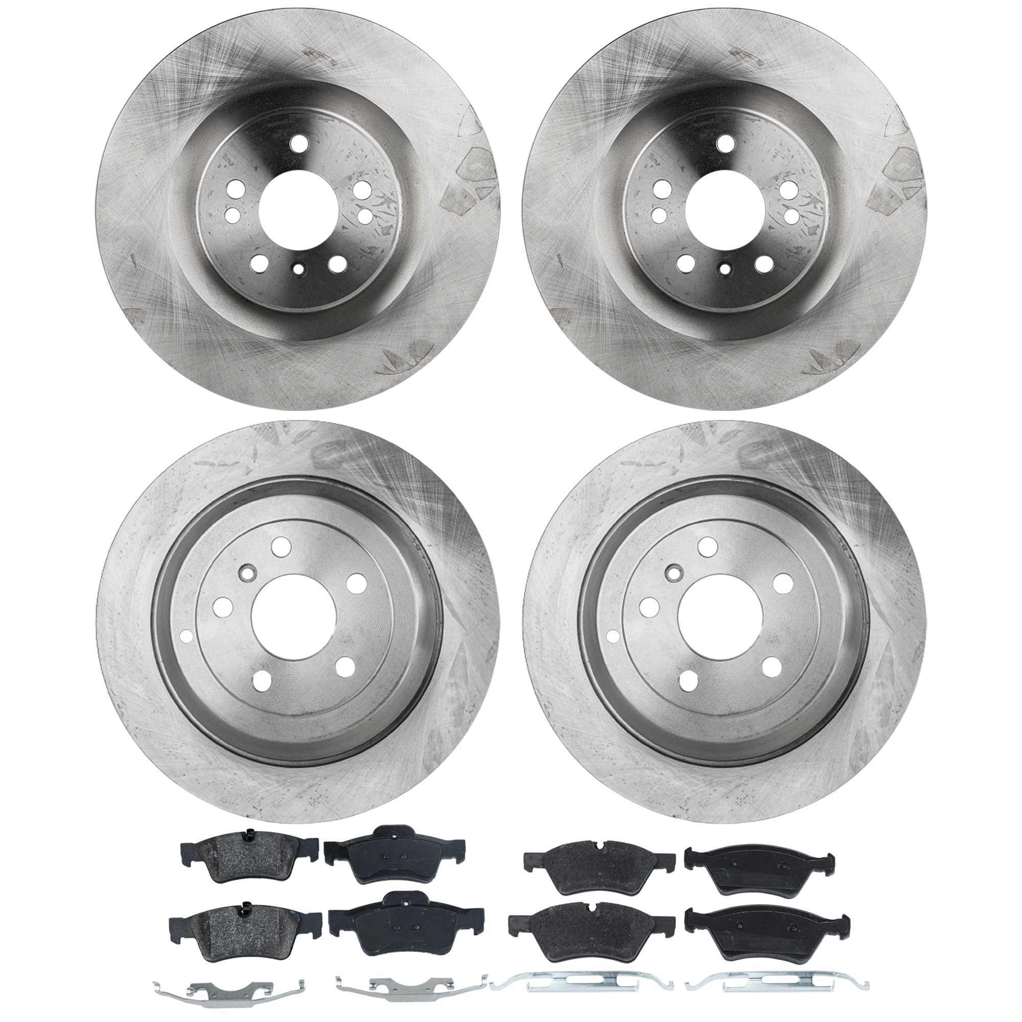 AM GL320-07-07 FRONT AND REAR BRAKE DISC AND PAD KIT 4 Wheel Set SKU KIT 081324 C783 OEM 1644230512-1644231212-16442105