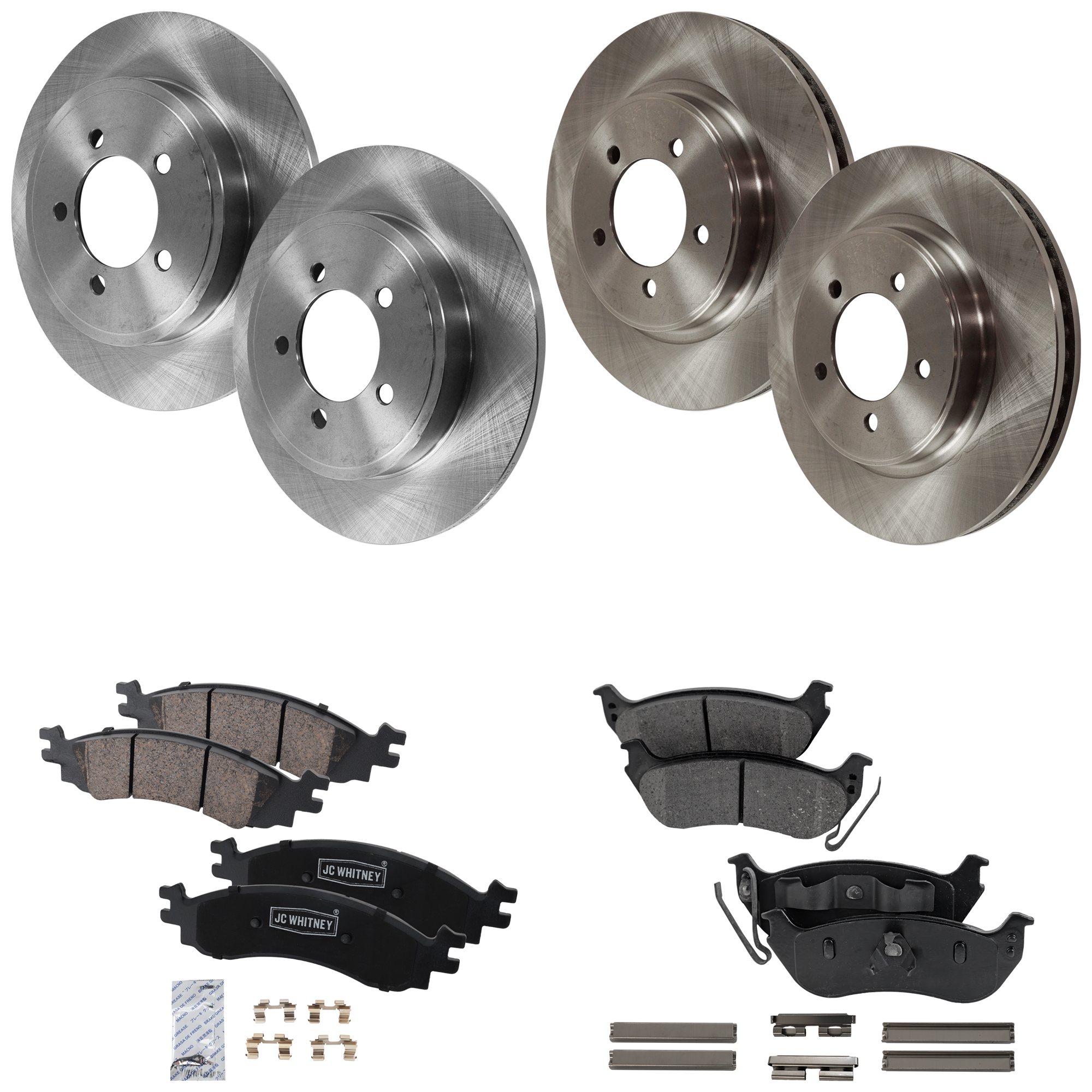 AM EXPLORER 06-09 FRONT AND REAR BRAKE DISC AND PAD KIT 8 pc Kit SKU KIT 081324 C788 OEM 6L2Z1125AA 6U2Z1V125CB 1L2Z2C0