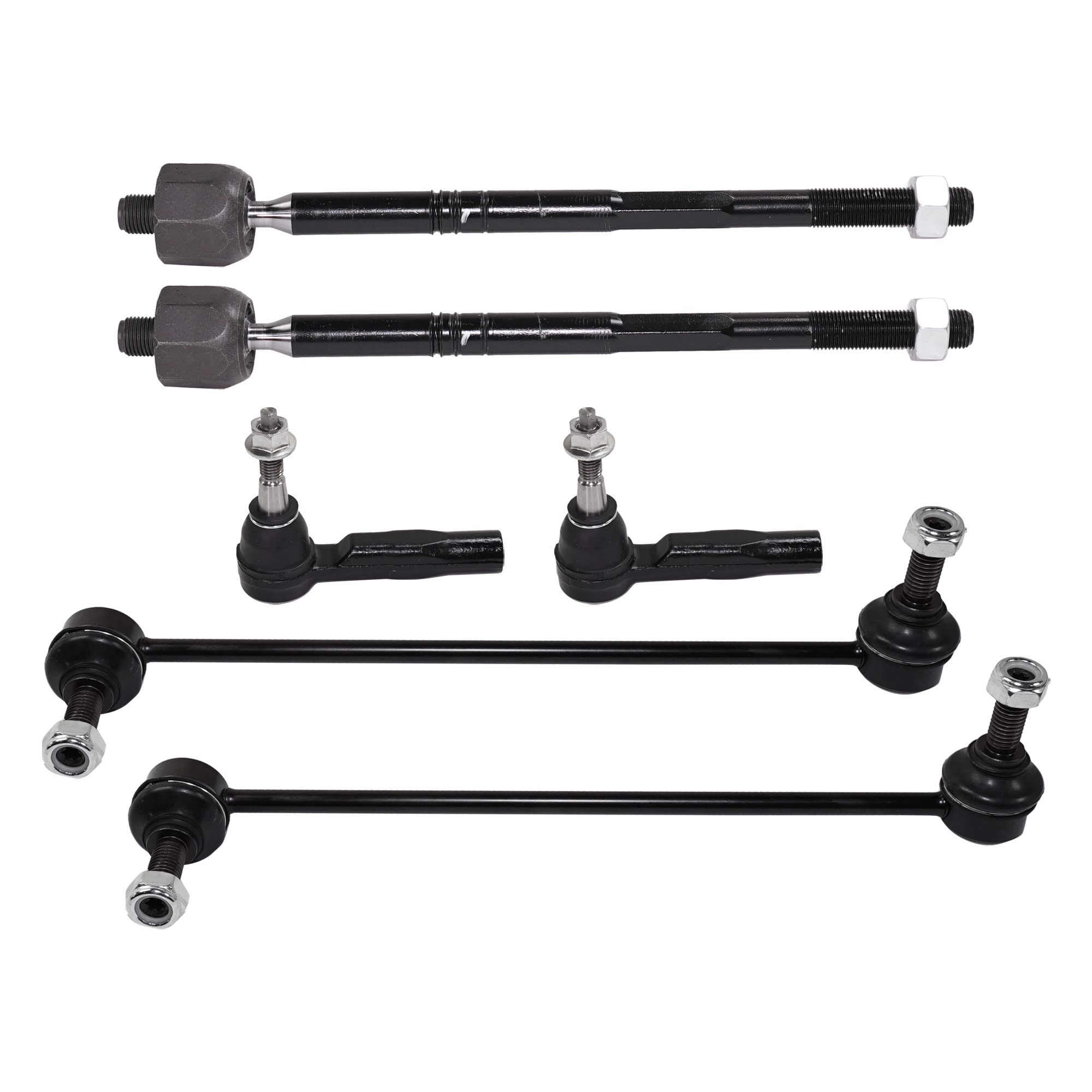 AM LACROSSE 11-13 FRONT TIE ROD END RH AND LH Inner and Outer 6 pc kit with Sway Bar Link SKU KIT 081324 C886 OEM 13286686-1609026-45A10011-4051