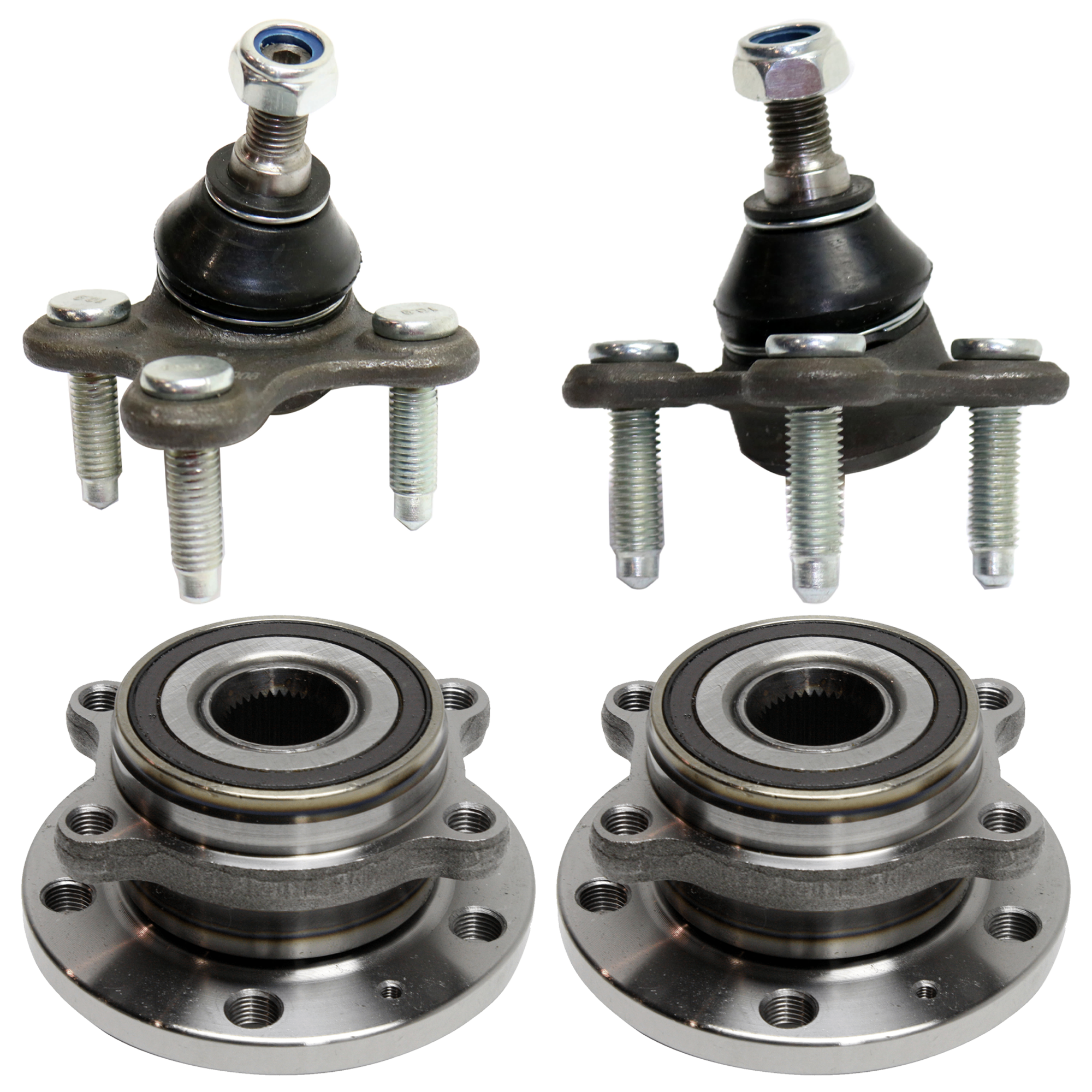 AM JETTA 06-18 FRONT HUB ASSEMBLY RH=LH Lower 4 pc kit with Ball Joint SKU KIT 081324 C924 OEM 5K0498621-1015971-2601618-5051