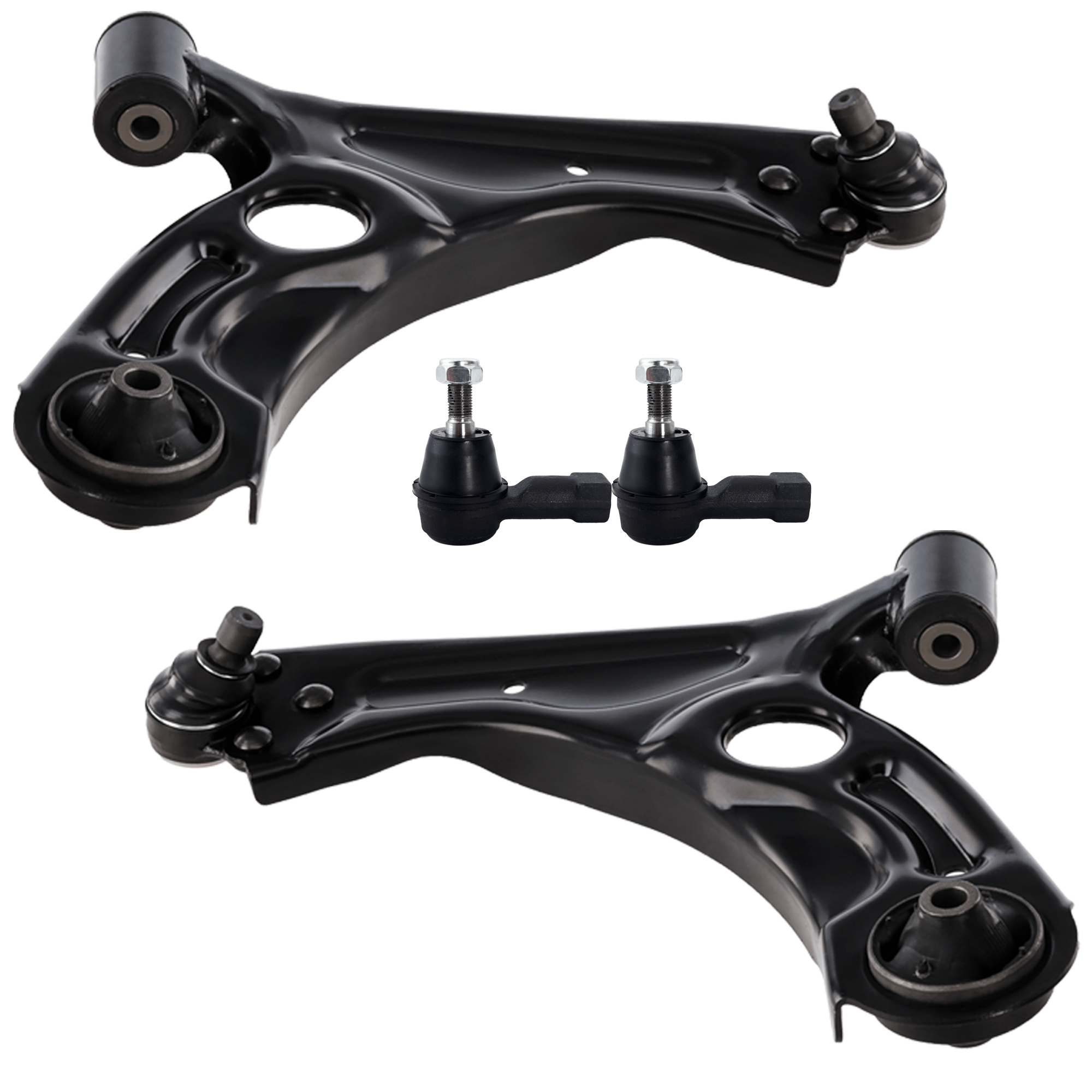 AM SONIC 12-19 FRONT CONTROL ARM RH AND LH Lower Outer w ball joint s 4 pc Kit with Tie Rod End SKU KIT 081324 C940 OEM 95190869-95017035-95190870-950