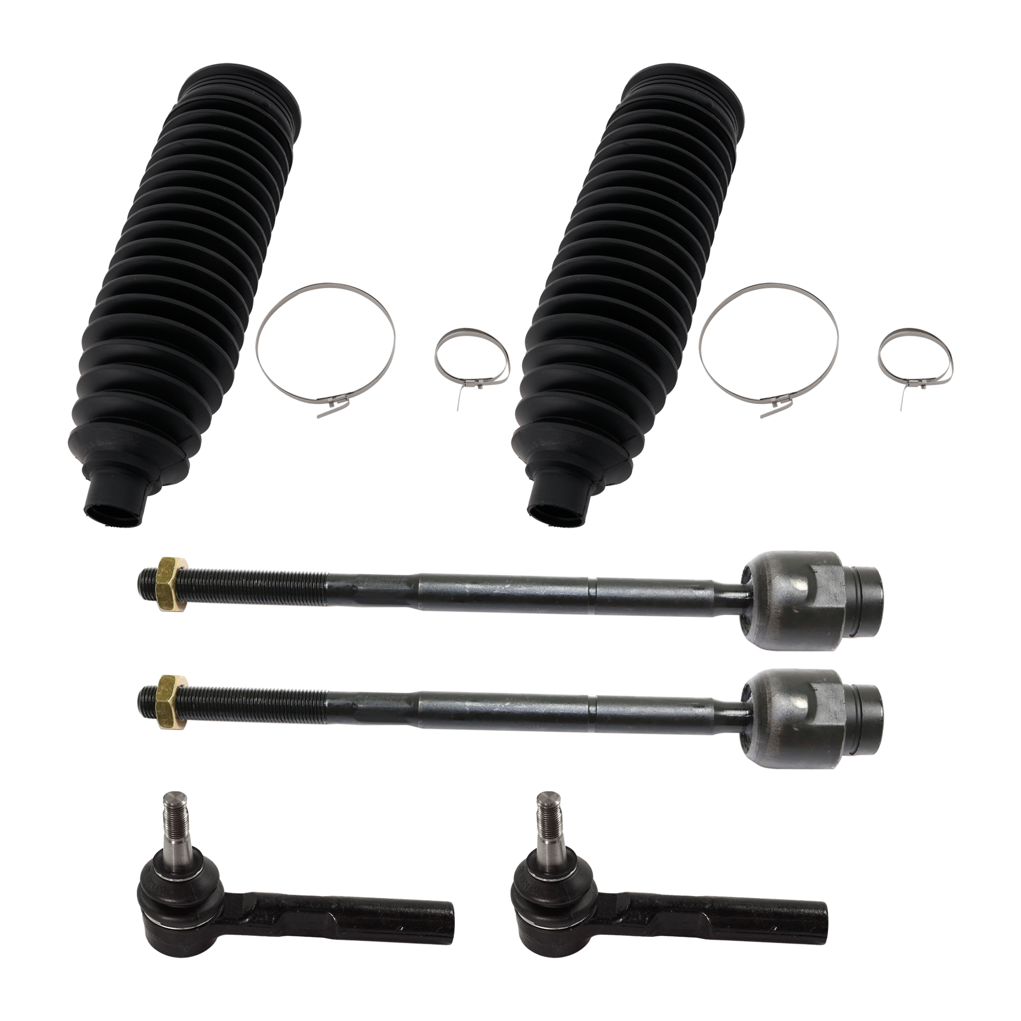 AM MALIBU 04-12 G6-05-10 AURA 07-09 FRONT TIE ROD RH AND LH Inner and Outer 6 pc kit with Steering Rack Boot SKU KIT 081324 C943 OEM 2693505-4012168-15944072-15944