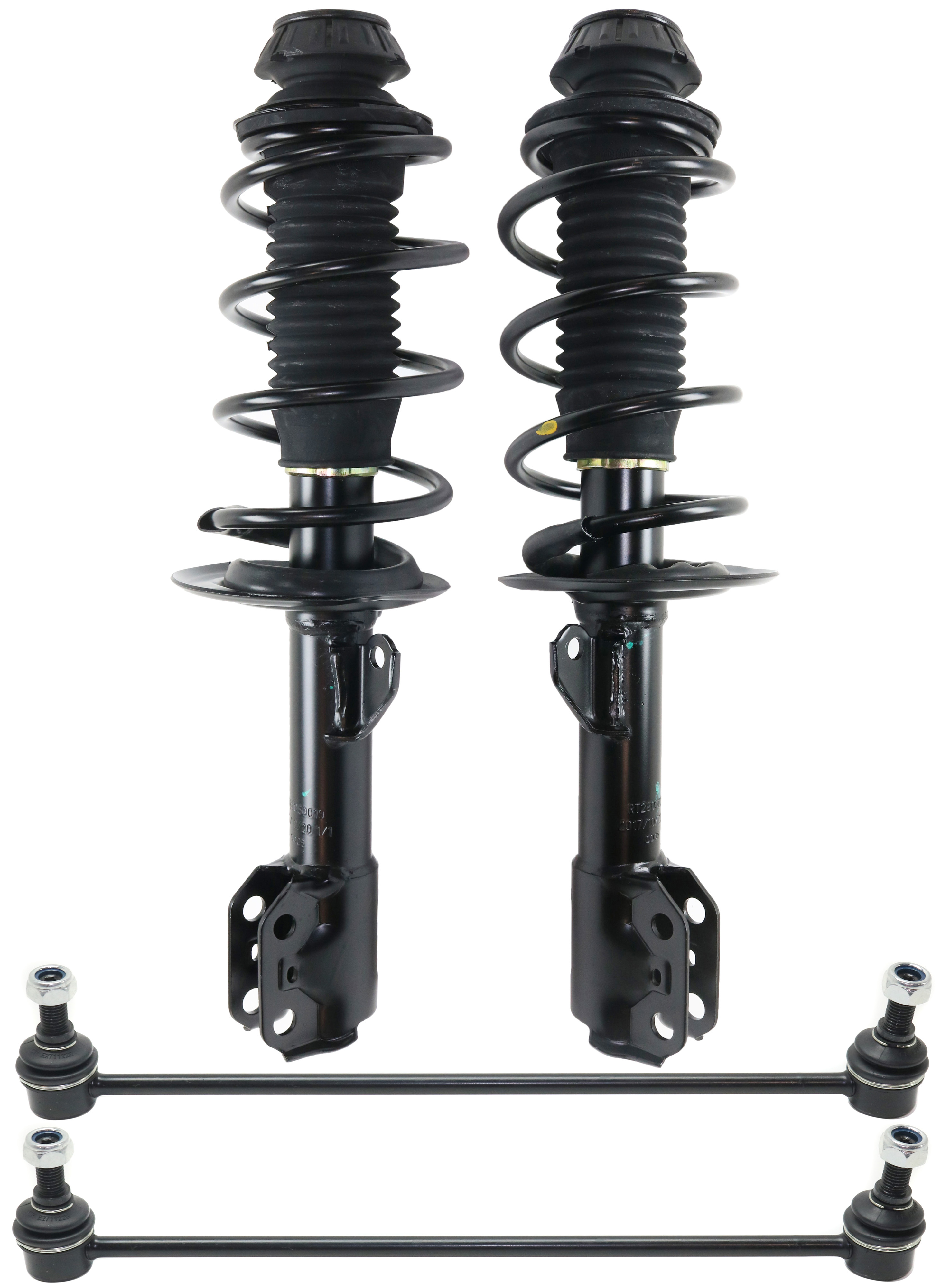 AM YARIS 06-11 FRONT SUSPENSION KIT RH AND LH 4 pc Kit with Loaded Struts and Sway Bar Links SKU KIT 081517-02 OEM 4882052030