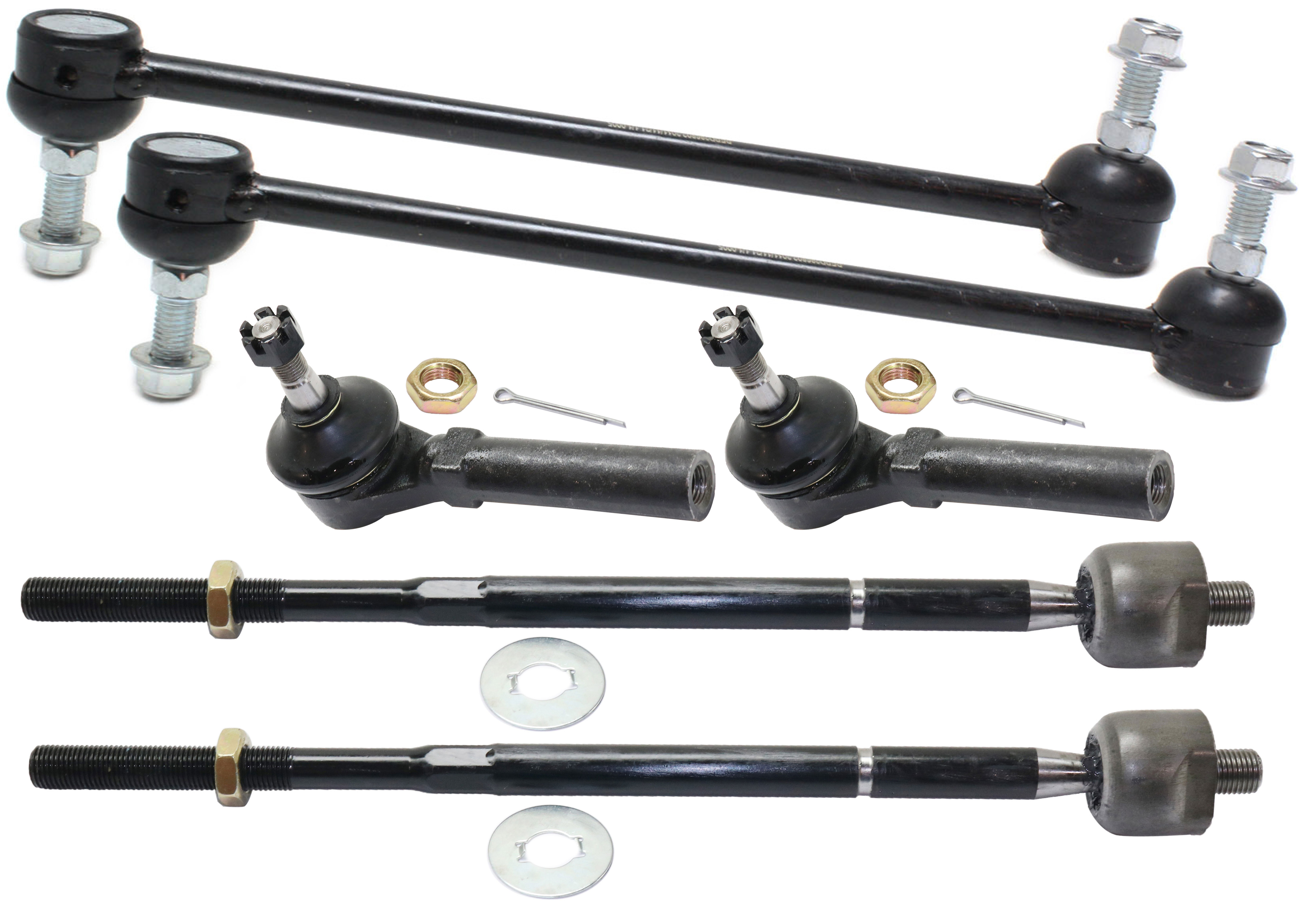 AM GRAND CARAVAN 11-19 FRONT SUSPENSION KIT RH AND LH 6 pc Kit with Sway Bar Links and Tie Rod Ends SKU KIT 081517-03 OEM 18189-687000-2652212-4694855-5