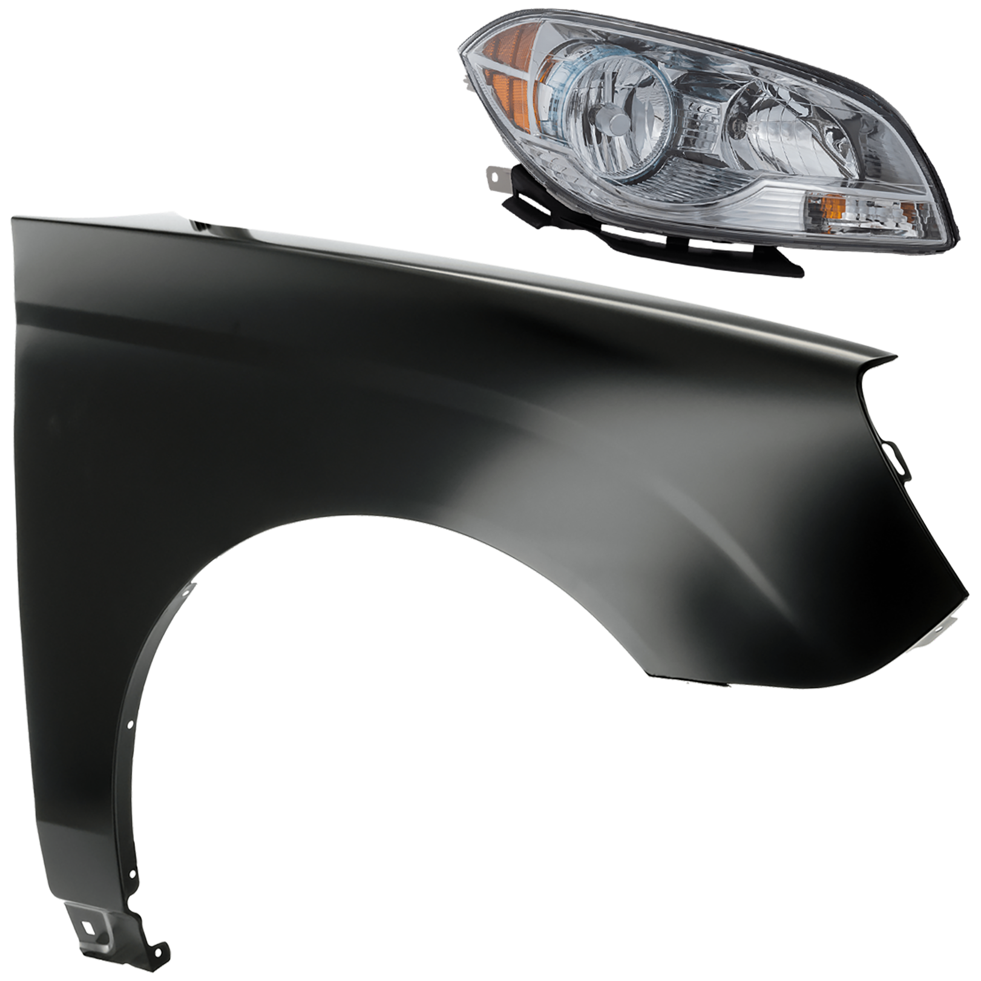 AM MALIBU 08-08 HEAD LAMP RH 2 pc Kit Assembly Halogen with Fender SKU KIT 081526-350 Partslink GM2503307 GM1241306 OEM 22897126-10398517