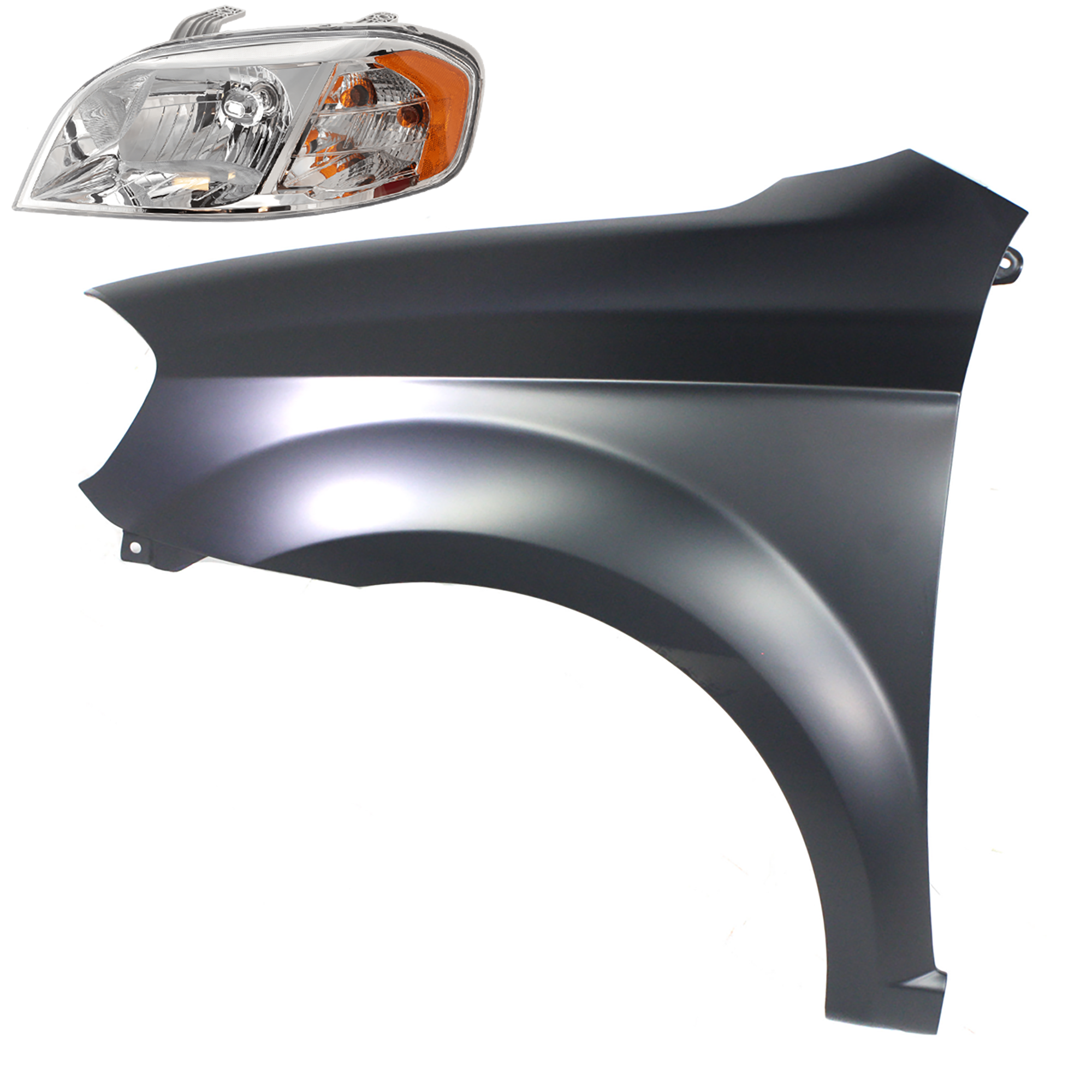 AM AVEO 09-11 HEAD LAMP LH 2 pc Kit Assembly Halogen Sedan LS LT Models with Fender SKU KIT 081526-355 Partslink GM1240355 OEM 96650525 PFM 95198267