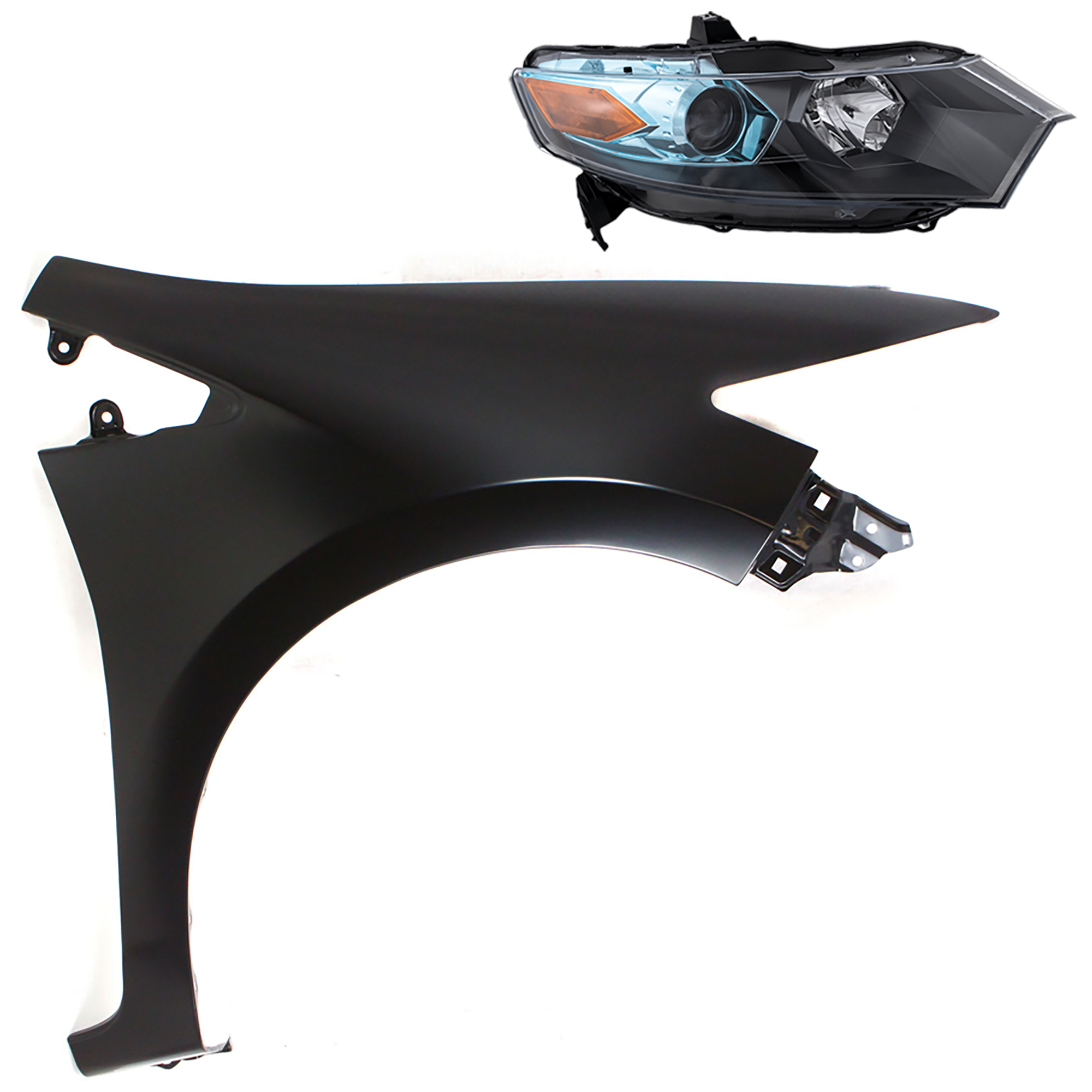 AM INSIGHT 10-11 HEAD LAMP RH 2 pc Kit Assembly Halogen with Fender SKU KIT 081526-368 Partslink HO2503139 HO1241177 OEM 33100TM8A01-60211TM8A90ZZ